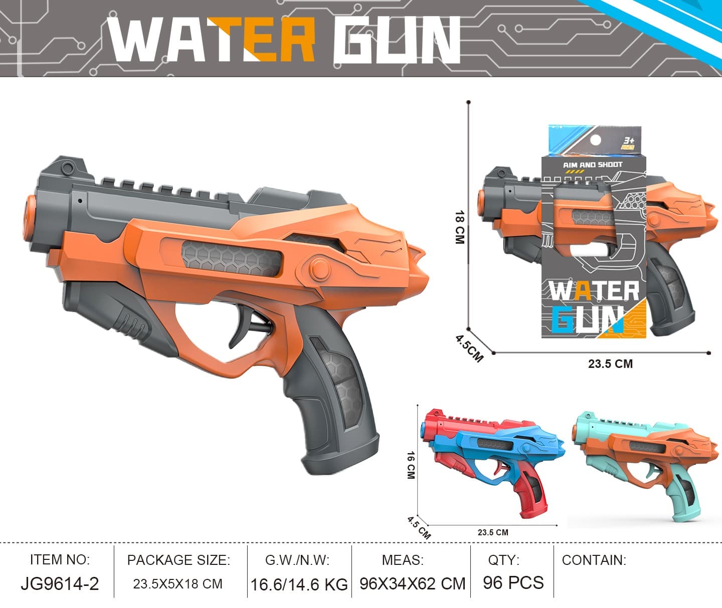 Summer Water Play Transparent Press Space Water Gun - New Outdoor Edition