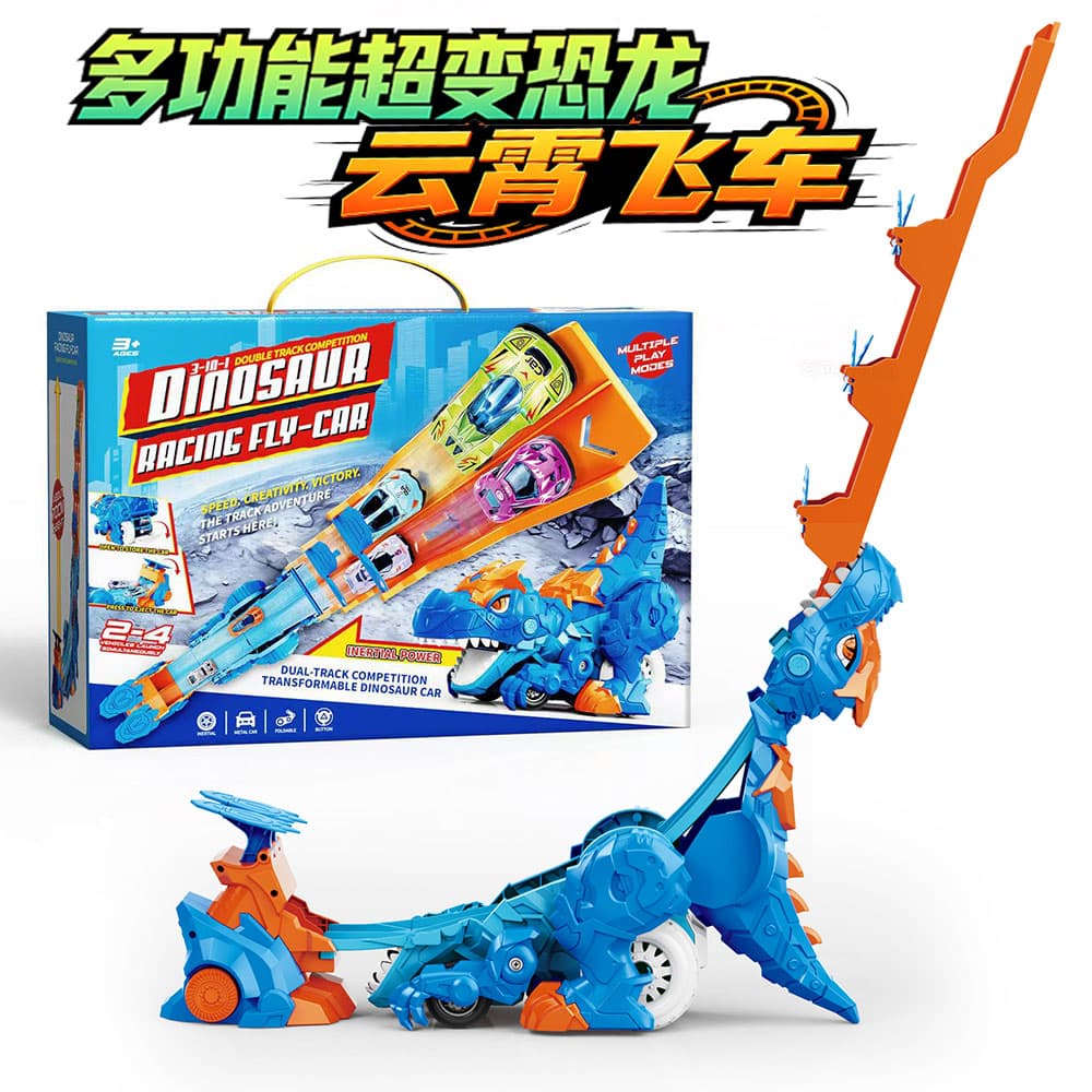 Multi-function Transformable Dinosaur Roller Coaster + 2 Alloy Cars