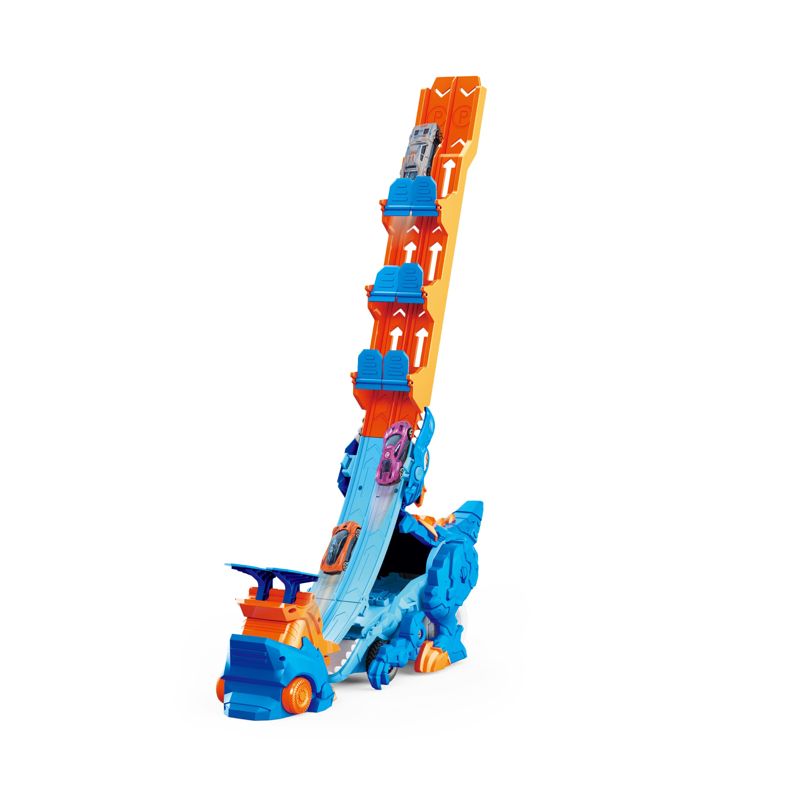 Multi-functional Transformable Dinosaur Roller Coaster + 4 Alloy Cars
