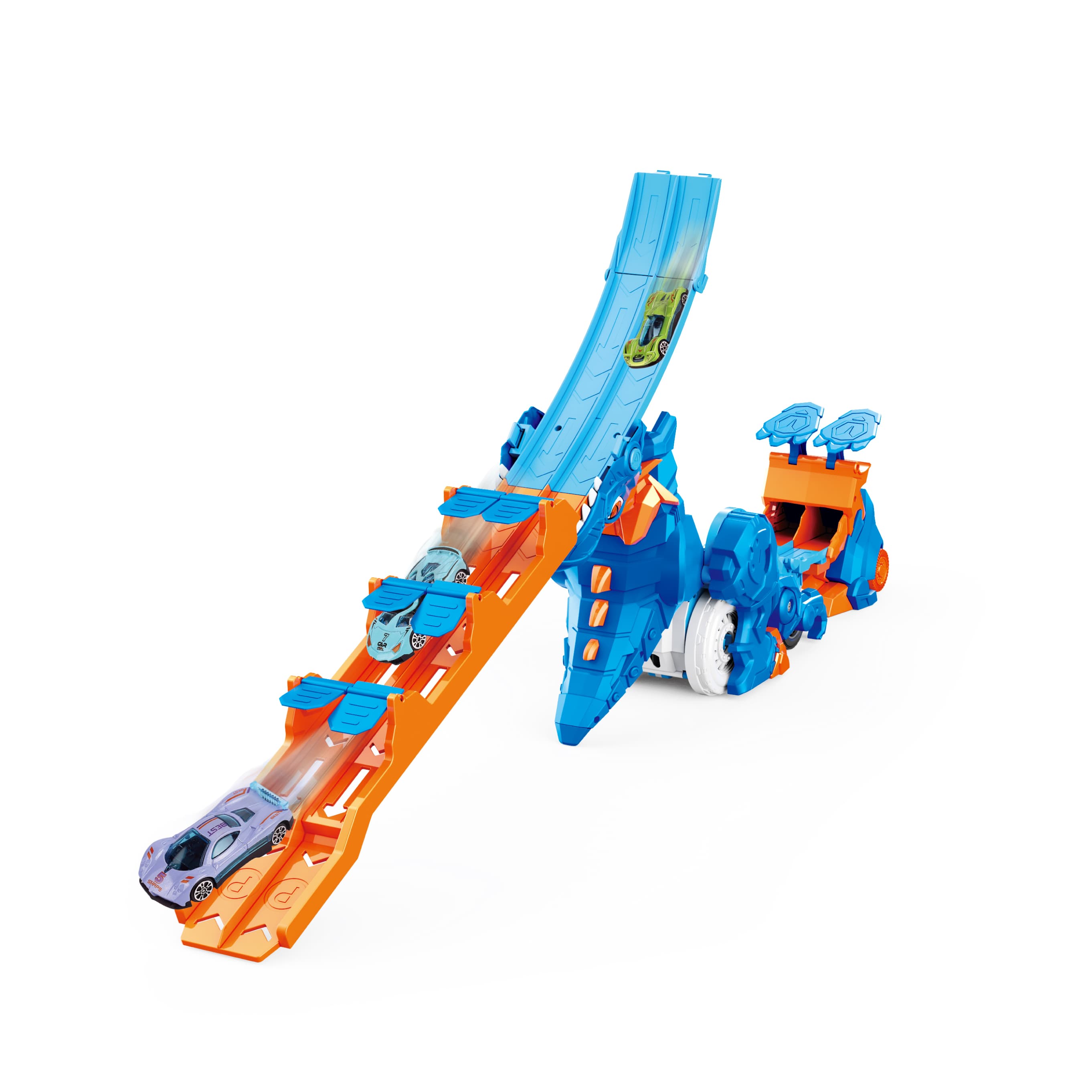 Multi-function Transforming Dinosaur Roller Coaster + 6 Alloy Cars