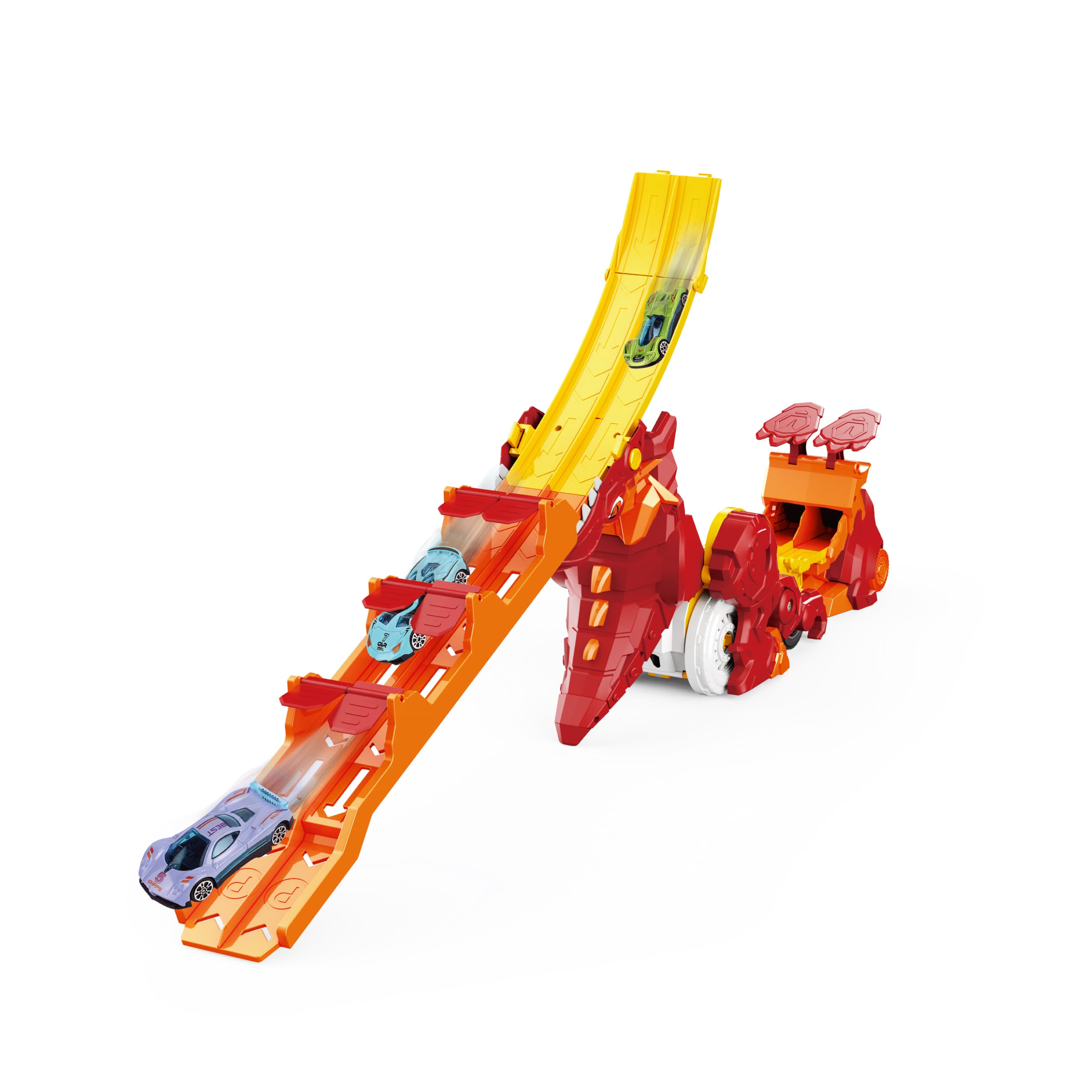 Multi-function Transformable Dinosaur Roller Coaster + 2 Alloy Cars