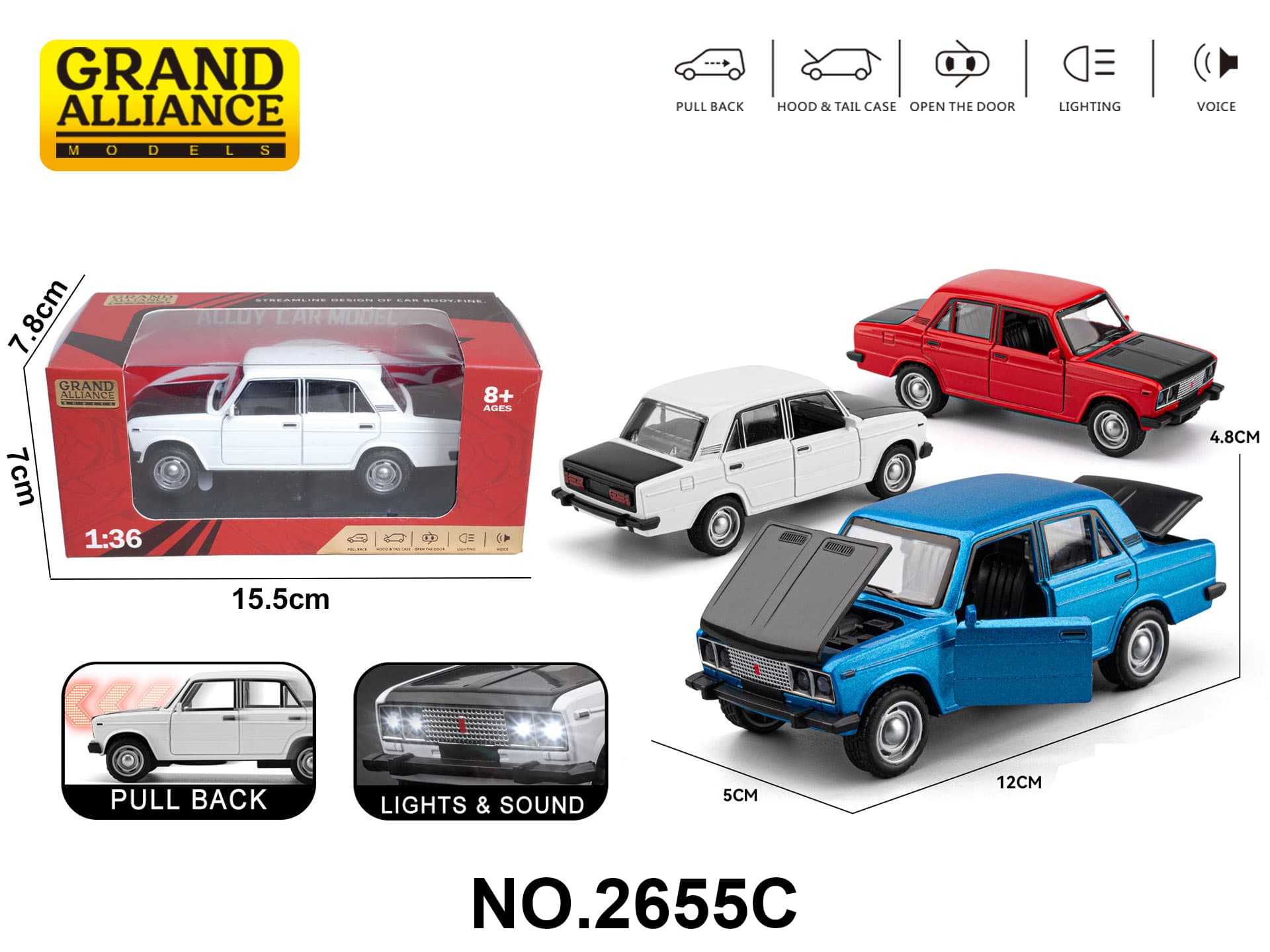 1:36 Lada Twin-Lamp (with Sound and Light) 3-Color Assortment