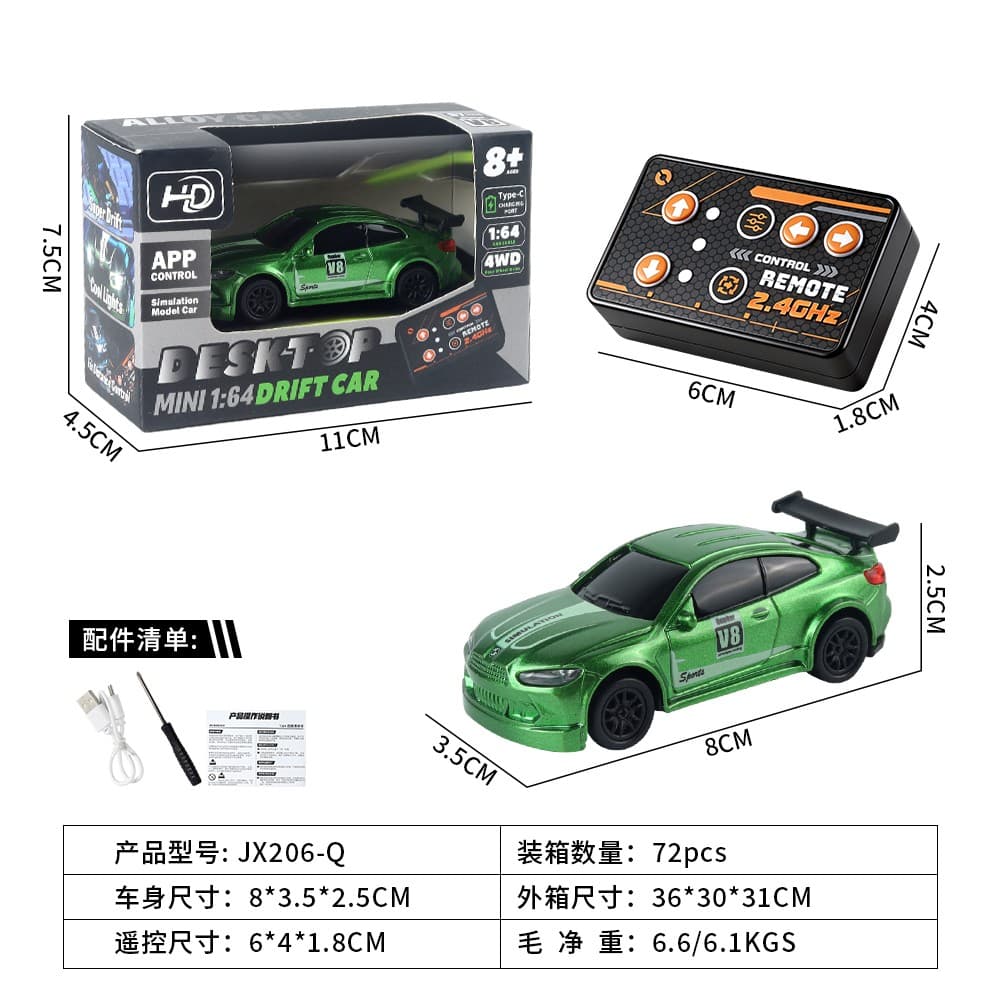 1:64 Scale Mini Drift Remote Control Car - Desktop RC Car