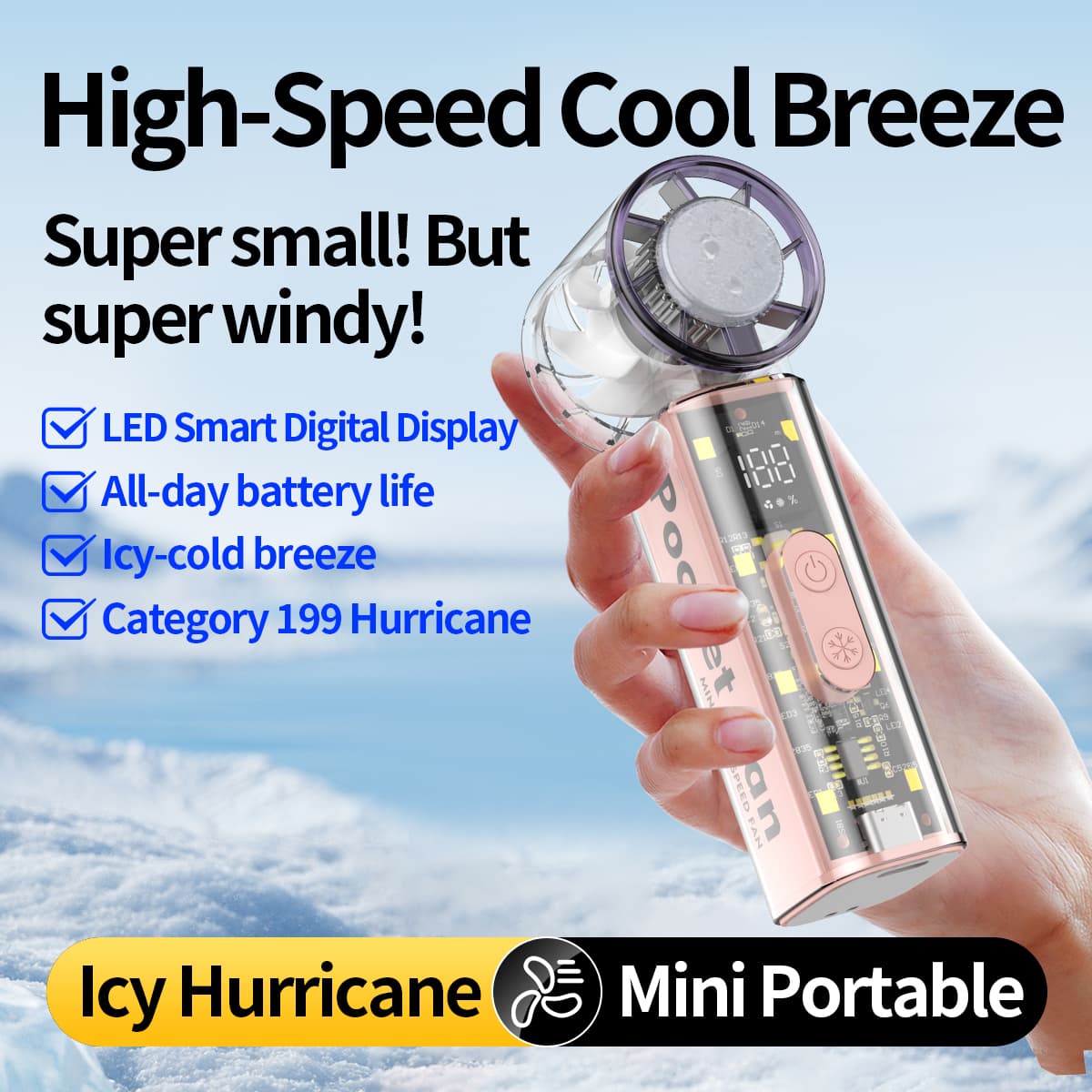 Best-Selling Mecha-Style High-Speed Fan with LED Lighting and Cooling Function