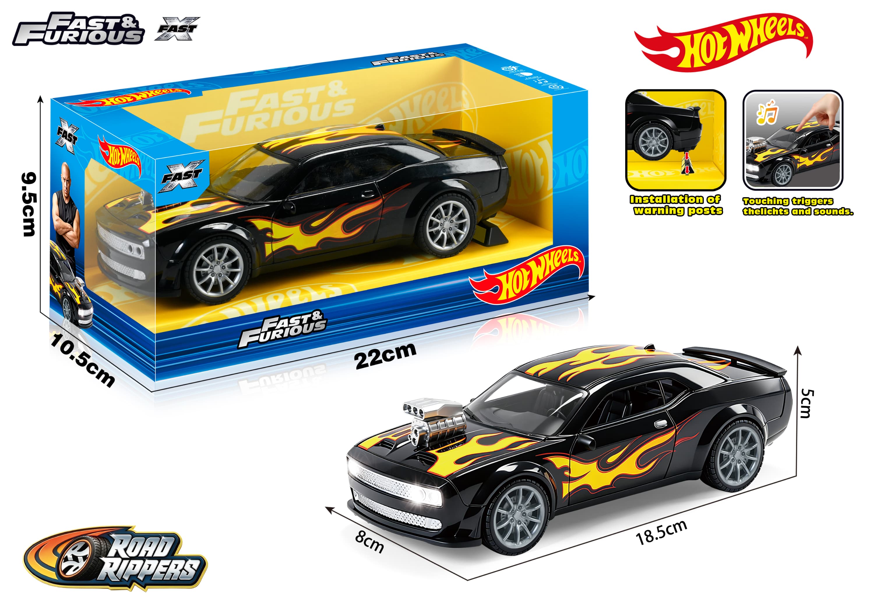 Dodge Dragon Car 1:24 Model Sound Light Inertia Car (Fast & Furious Edition)