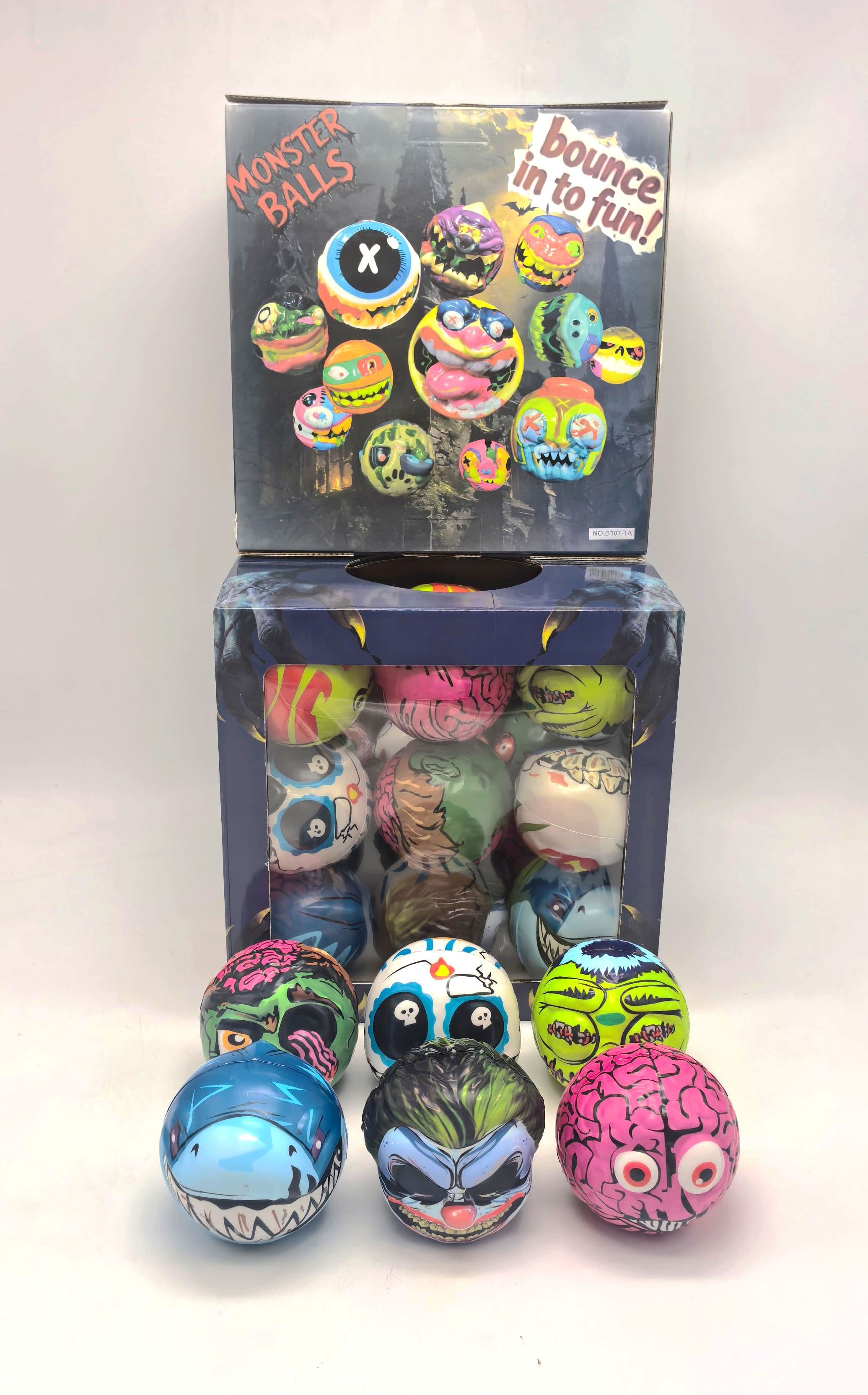18-Pack 10CM High-Bounce Funny Face Balls
