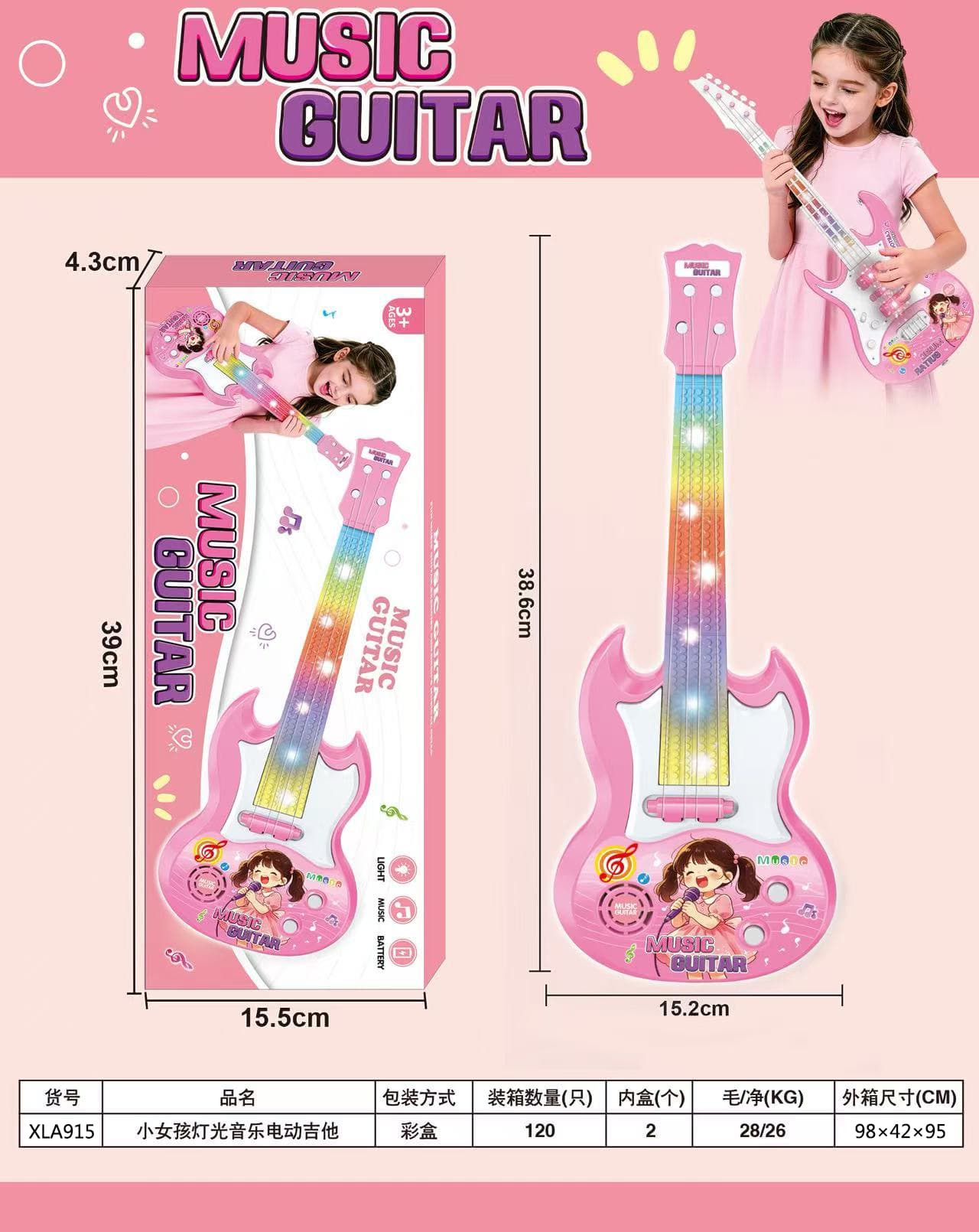 Electric Guitar with Lights and Music for Little Girls