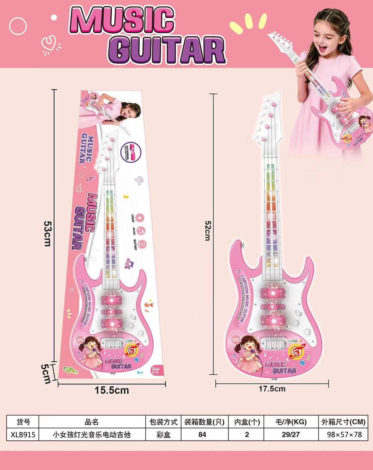 Electric Guitar with Lights and Music for Little Girls