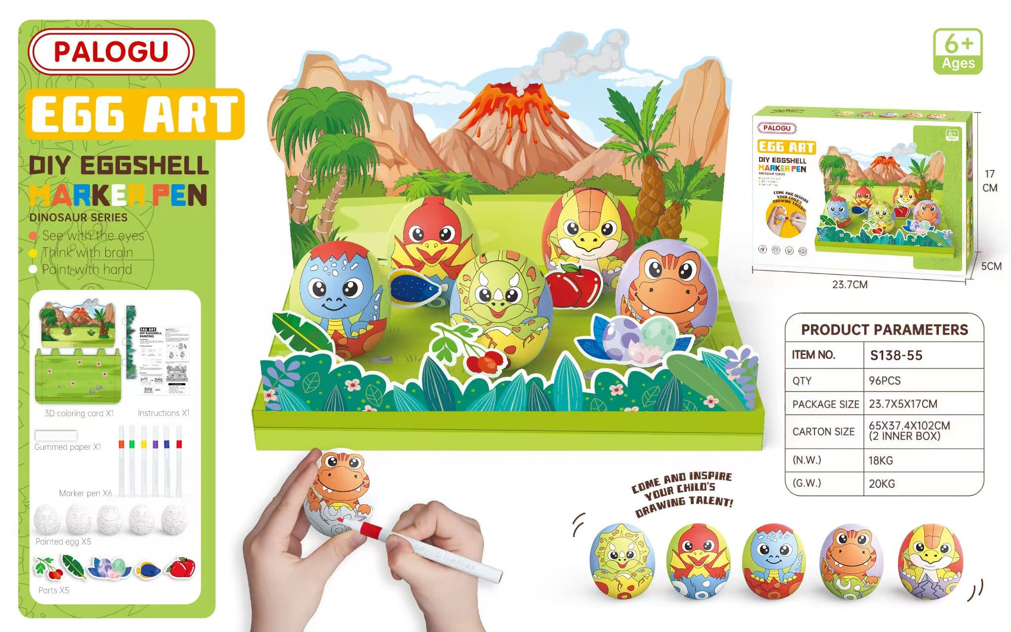 DIY Egg Painting Markers (Dinosaur Theme)