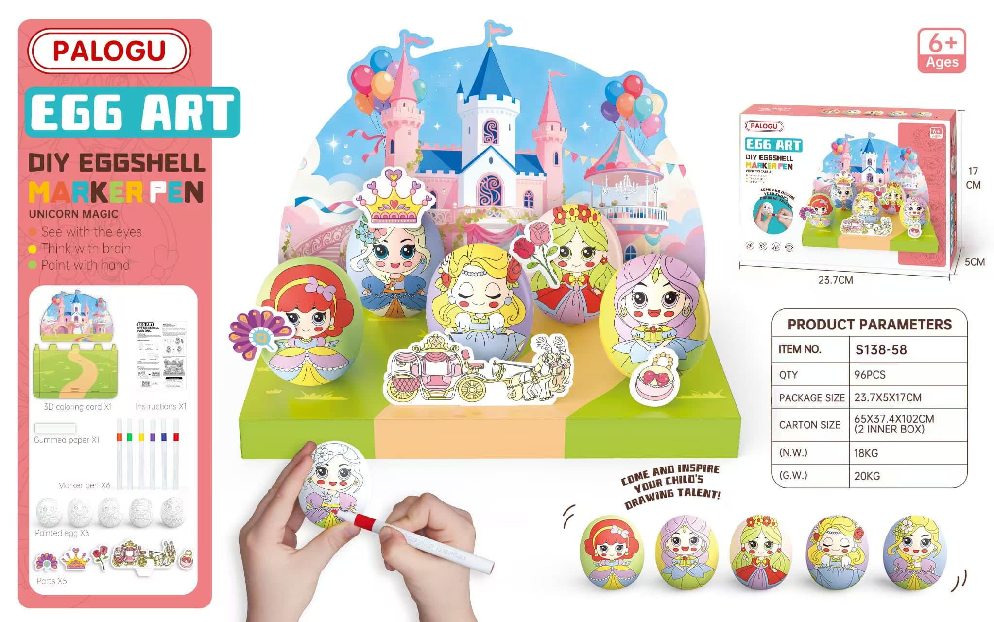 Marker Egg DIY Princess-Themed Egg Painting