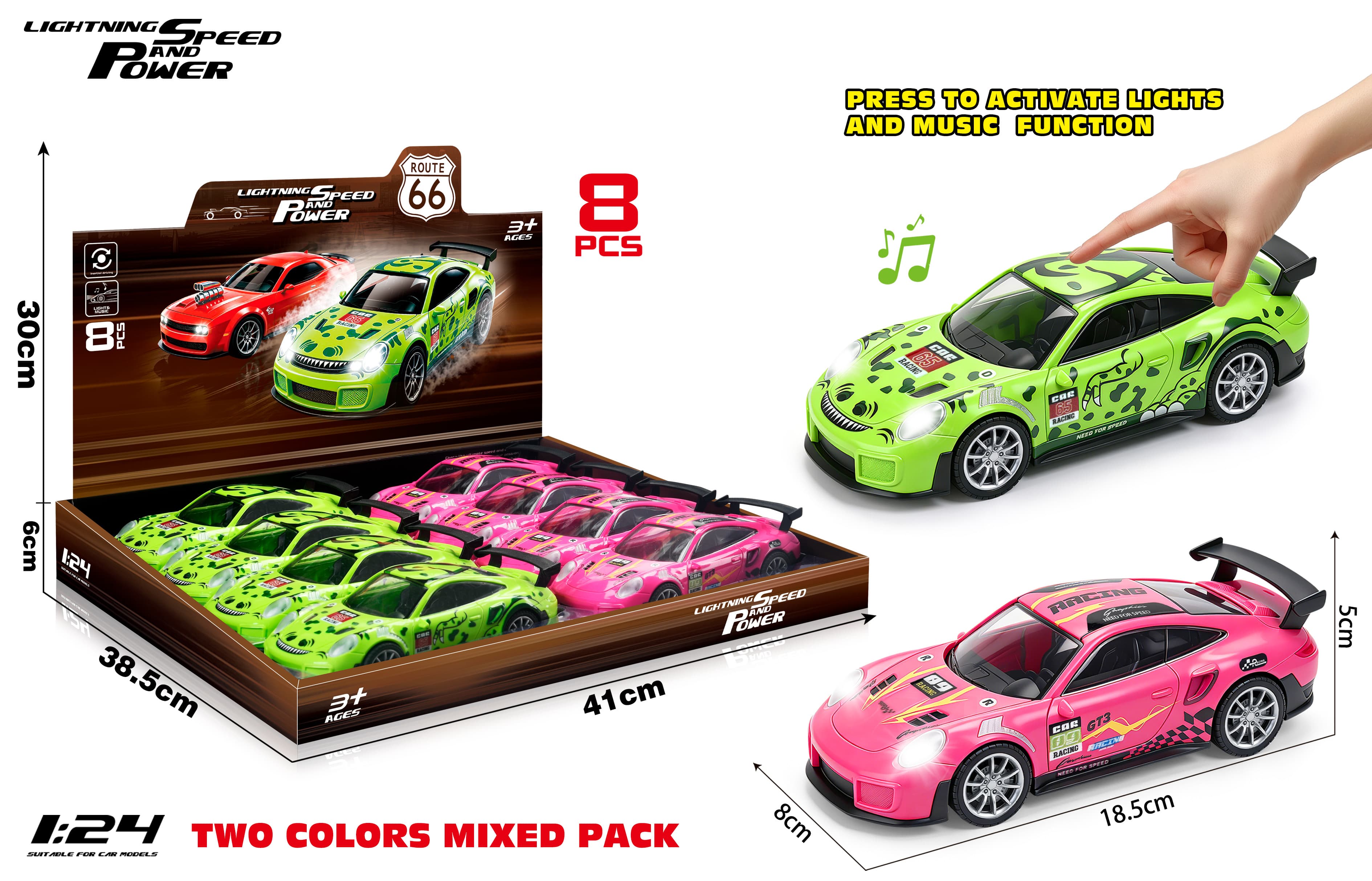 Porsche Racing Simulation 1:24 Scale Die-cast Model Car with Sound and Light Effects