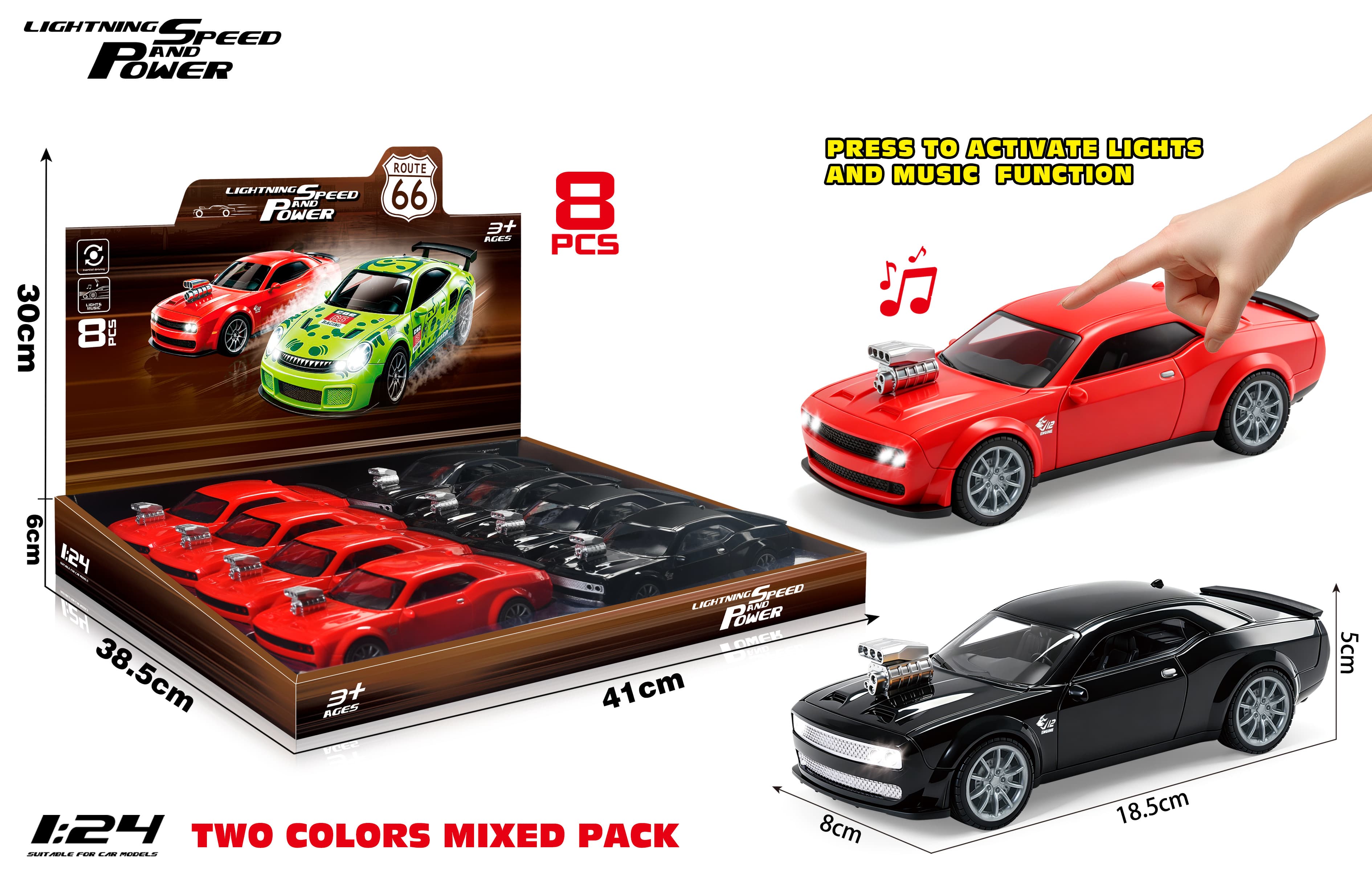 Dodge Muscle Car 1:24 Scale Die-cast Model with Sound and Light Effects (Fast & Furious Edition)