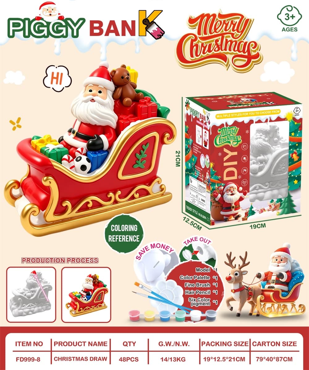 DIY Paintable Piggy Bank - Christmas Sled