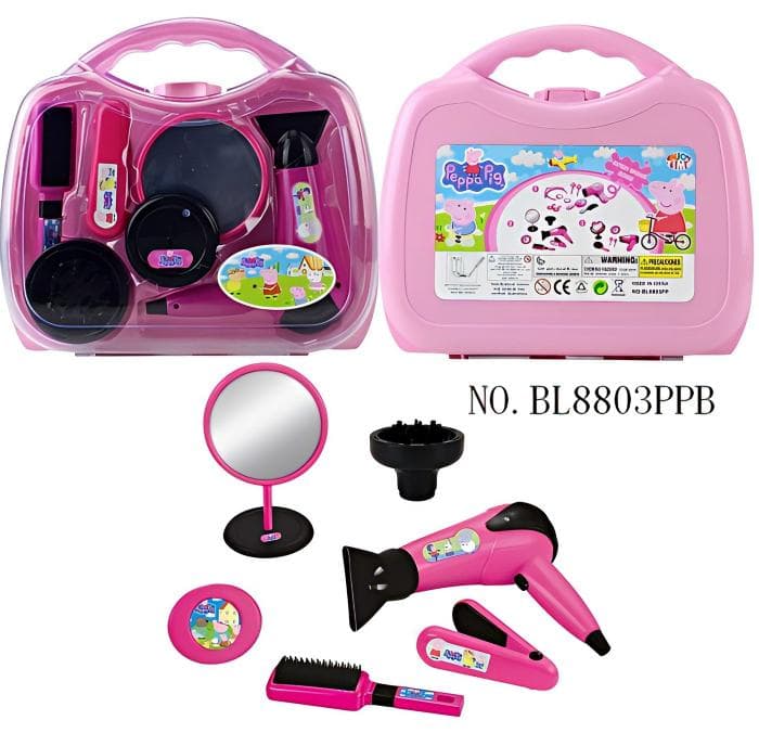 Peppa Pig Series Electric Hair Dryer and Accessory Set for Girls' Pretend Play