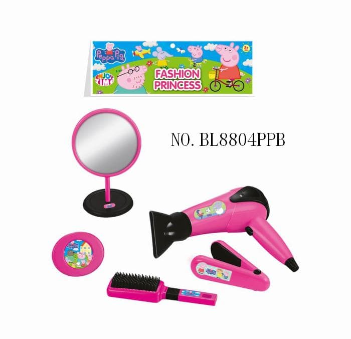 Peppa Pig Series Electric Hair Dryer and Accessory Set for Girls' Pretend Play