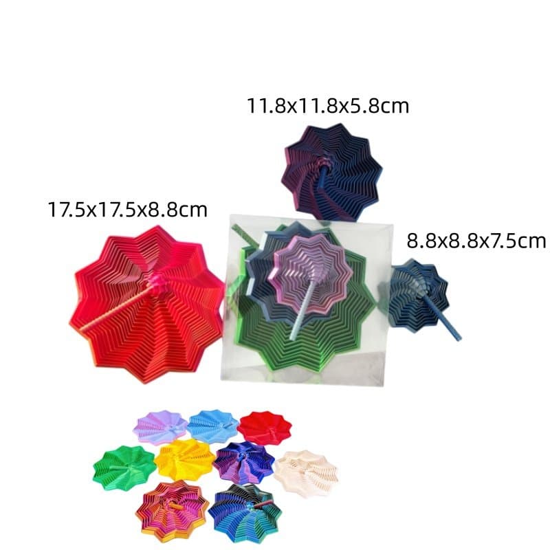 3D Printed Stress-Relief Radish Tower (Mixed Colors) - Three Sizes in One Box