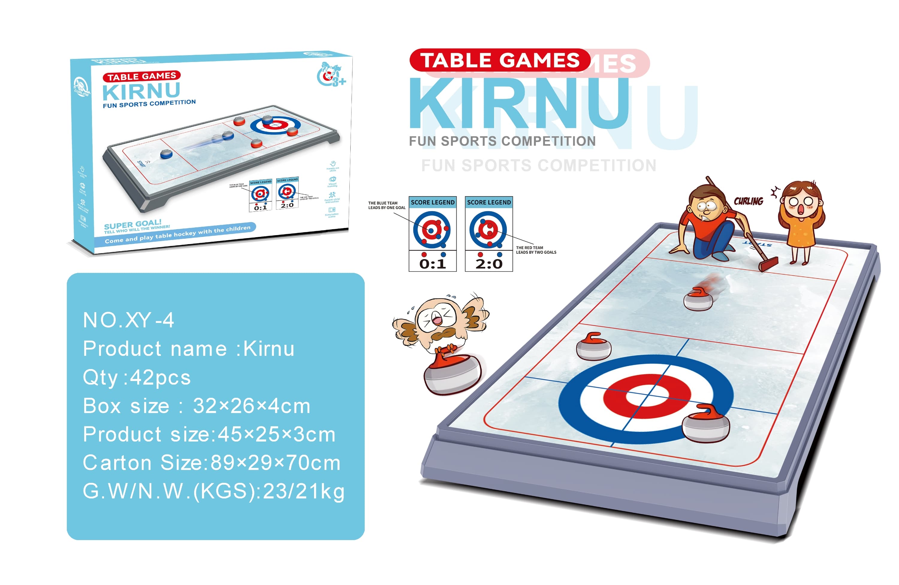 Parent-Child Interactive Tabletop Multiplayer Curling Board Game