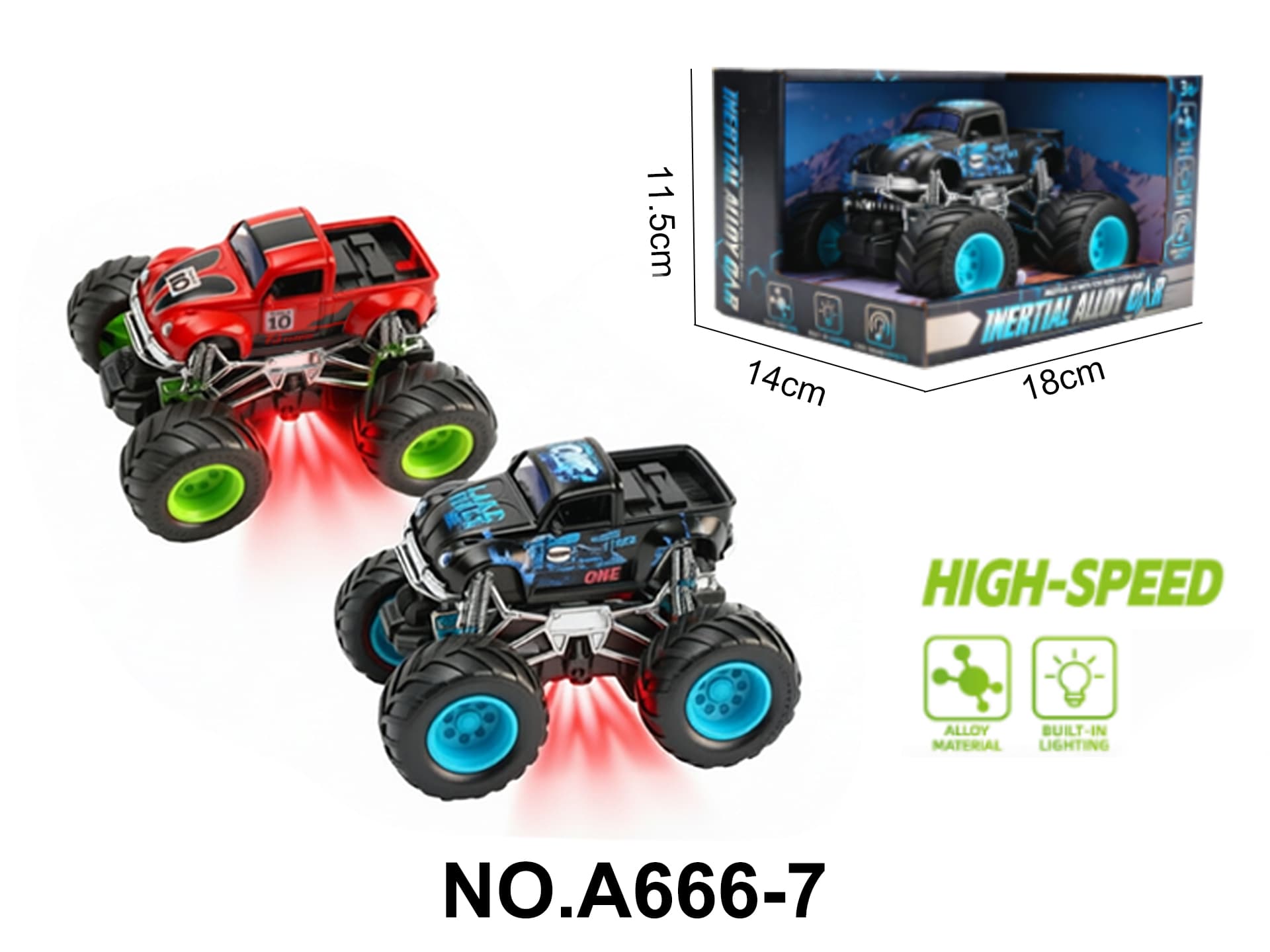 Vintage Alloy Car with Light and Music, Inertia Powered, Includes AG13 Batteries x3