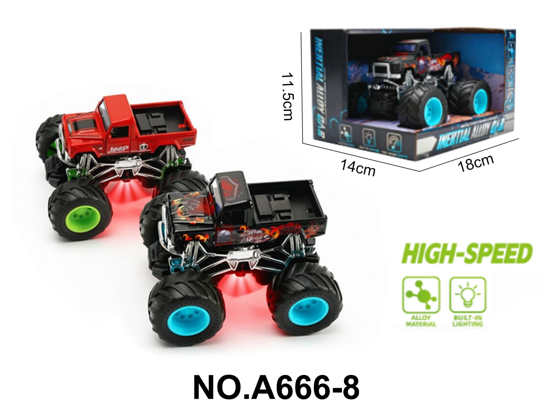 Pikachu Alloy Car with Light and Music, Inertia Powered, Includes AG13 Batteries x3