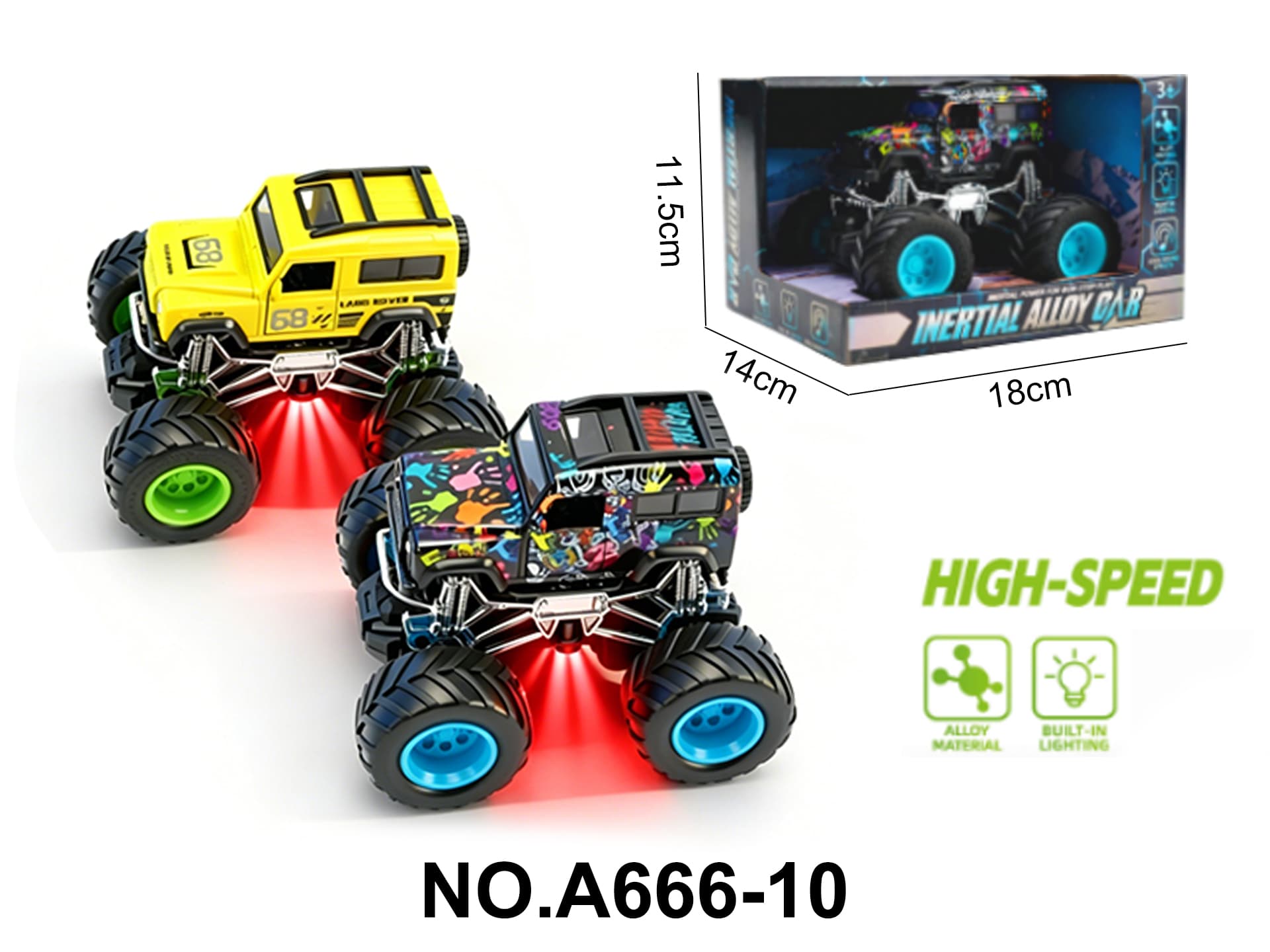 Land Rover Defender Alloy Car with Light and Music, Inertia-Powered, Includes AG13 Batteries x3