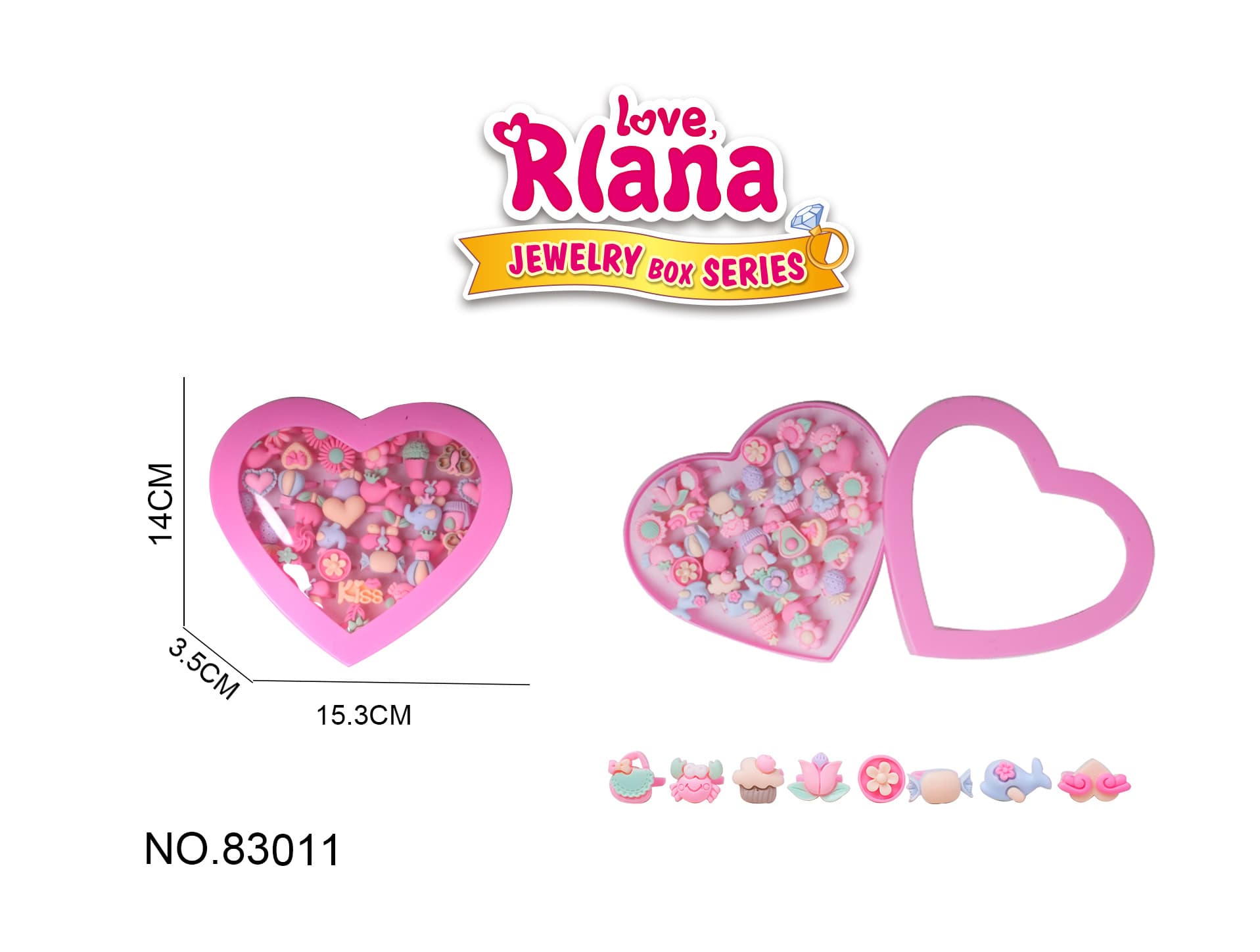 Children's Cartoon Princess Fairy Rings Cute Transformational Decor Pretend Play Toys Random Styles 36PCS per Box