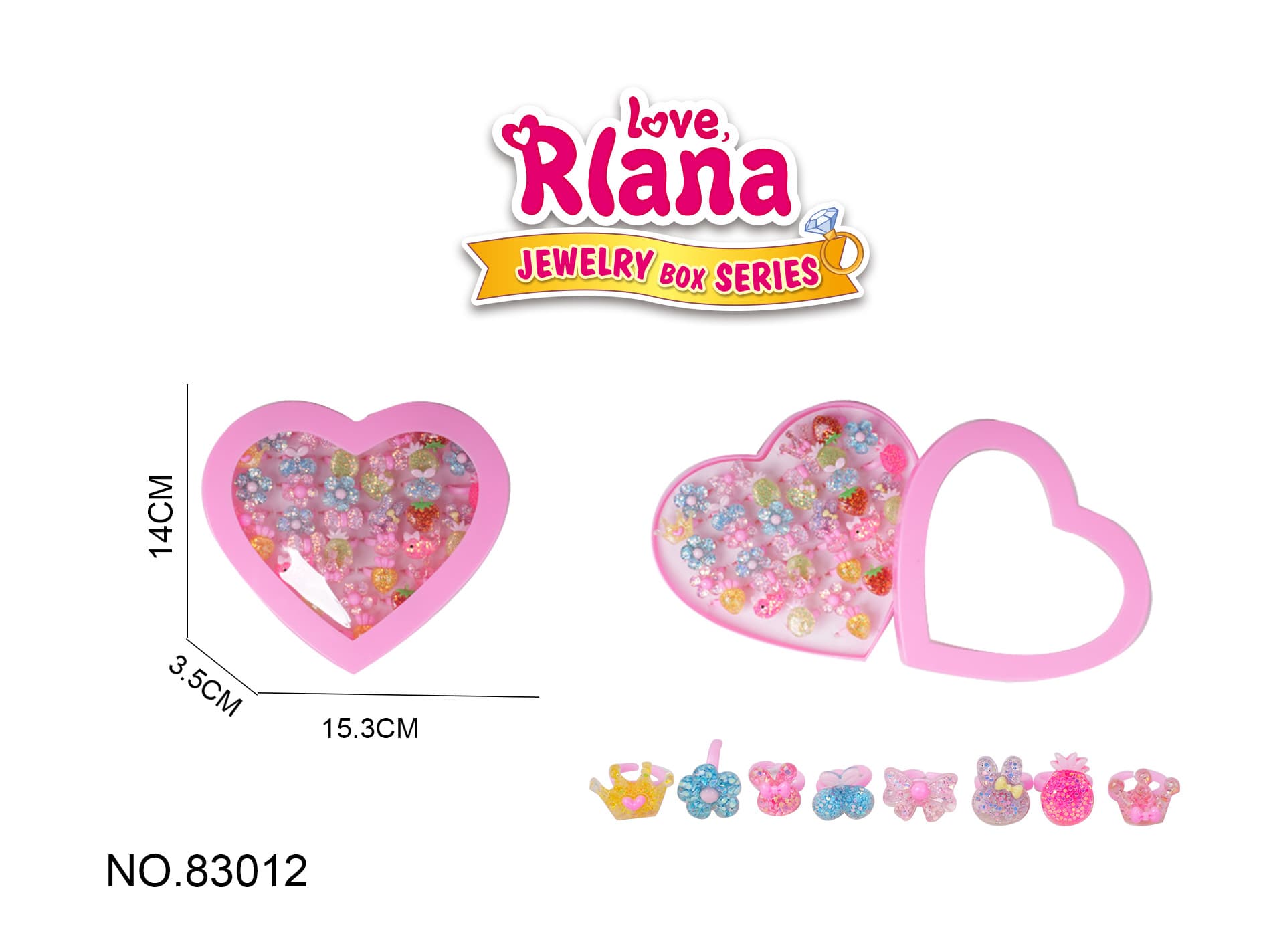 Children's Cartoon Princess Fairy Rings Cute Transformational Decor Pretend Play Toys Random Styles 36PCS per Box