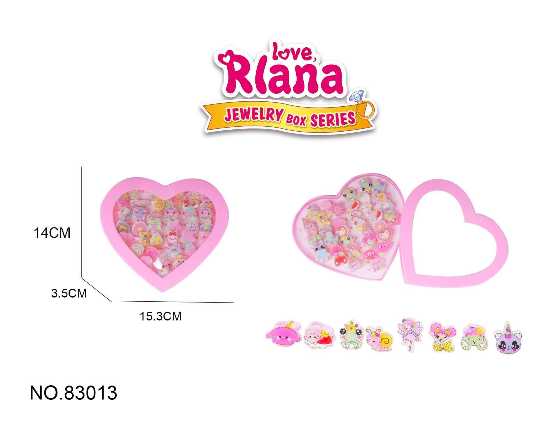 Children's Cartoon Princess Fairy Rings Cute Transformational Decor Pretend Play Toys Random Styles 36PCS per Box