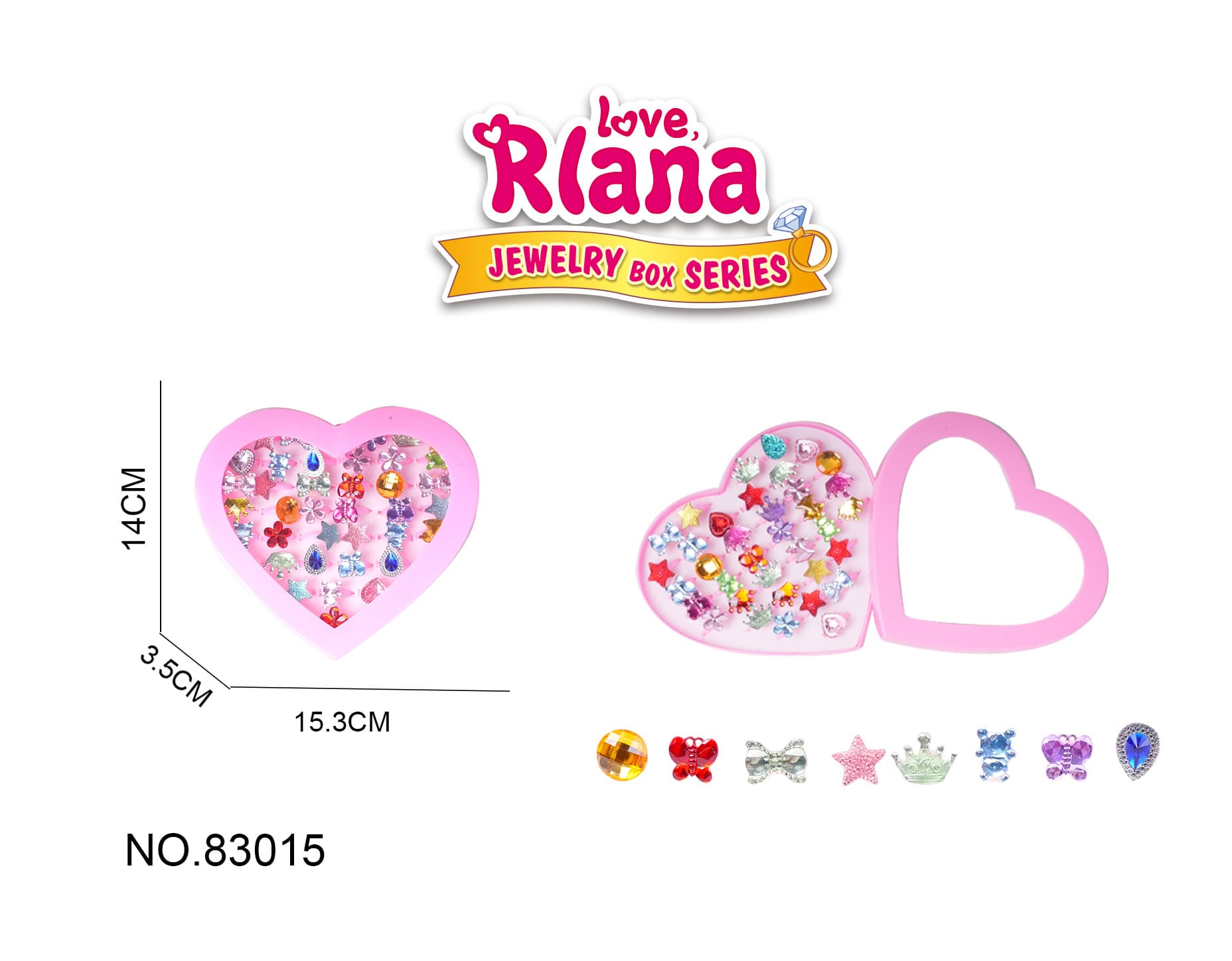 Children's Cartoon Princess Fairy Rings Cute Transformational Decor Pretend Play Toys Random Styles 36PCS per Box