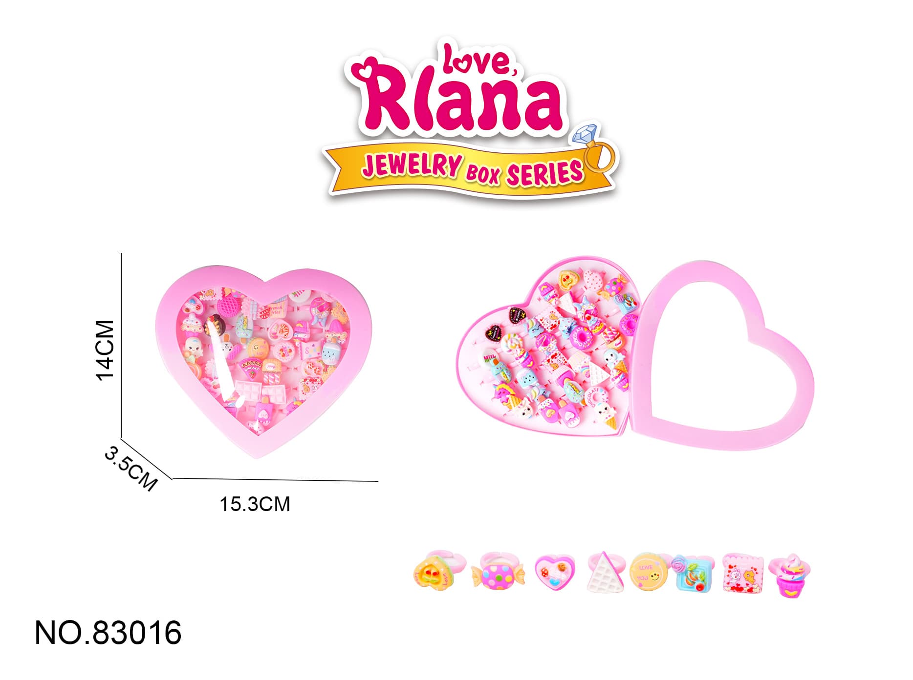 Children's Cartoon Princess Fairy Rings Cute Transformational Decor Pretend Play Toys Random Styles 36PCS per Box