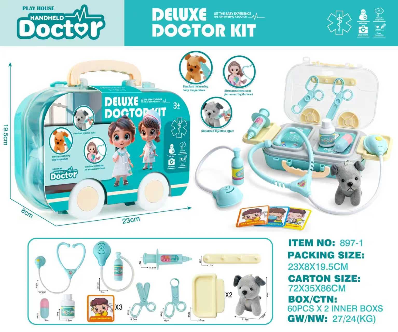 Kids Pretend Play Doctor Toy Set Simulated Medical Kit