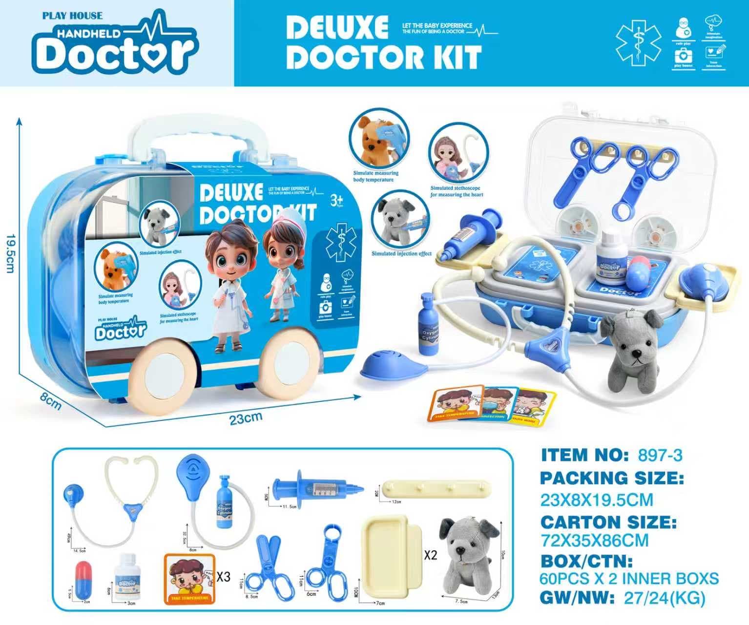 Kids Pretend Play Doctor Toy Set Simulated Medical Kit