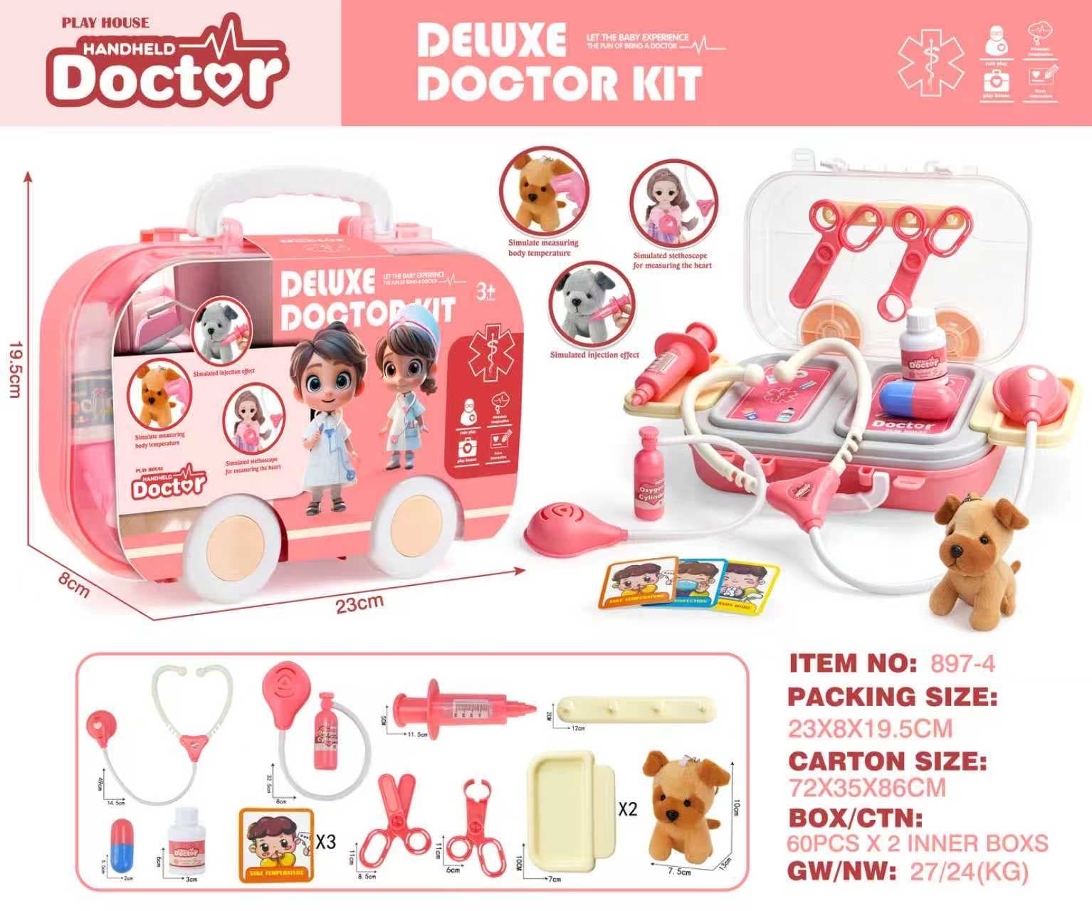 Kids Pretend Play Doctor Toy Set Simulated Medical Kit