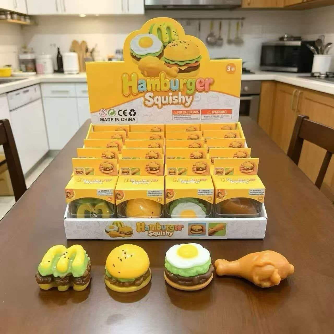 Mini Burger Squeeze Toy, Chicken Drumstick Squeeze Toy, M-Shaped Squeeze Toy, McDonald's Squeeze Toy