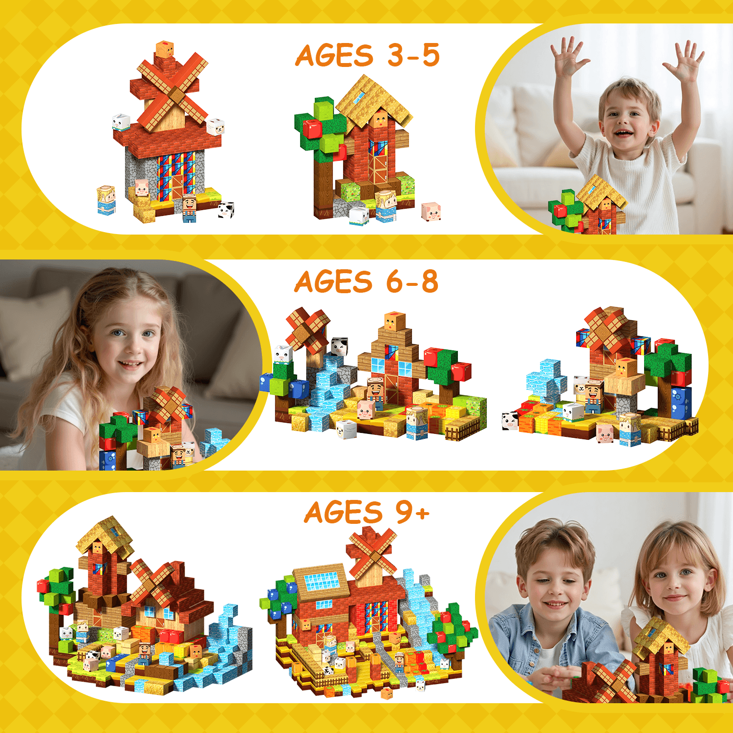 Happy Farm 100pcs Magnetic Building Blocks