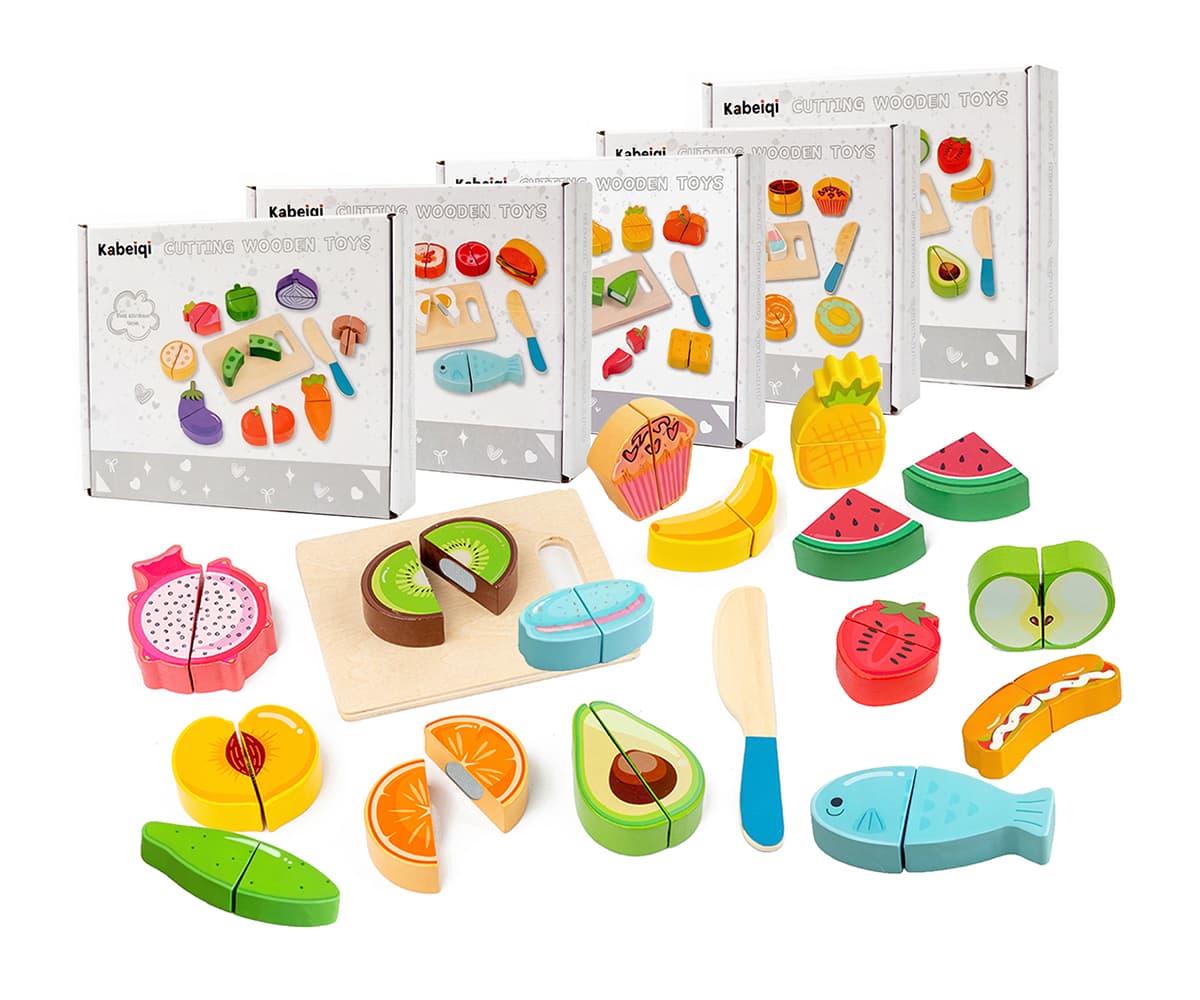 Wooden Pretend Play Food Cutting Set - Multiple Styles