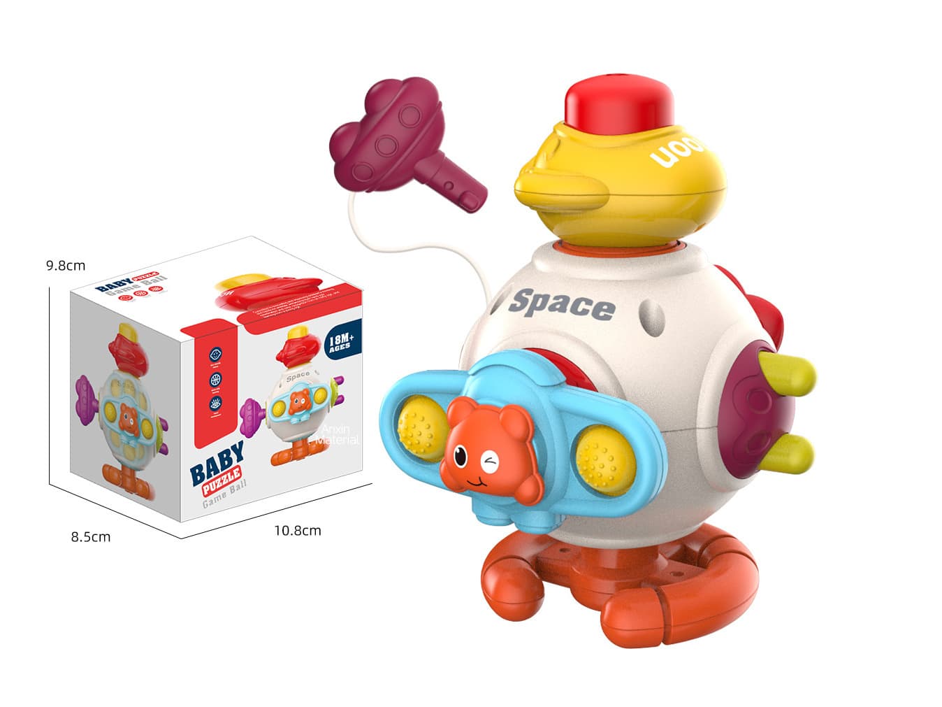 6-in-1 Manhattan Ball Baby Busy Ball Sensory Toy Multi-functional Early Education Puzzle