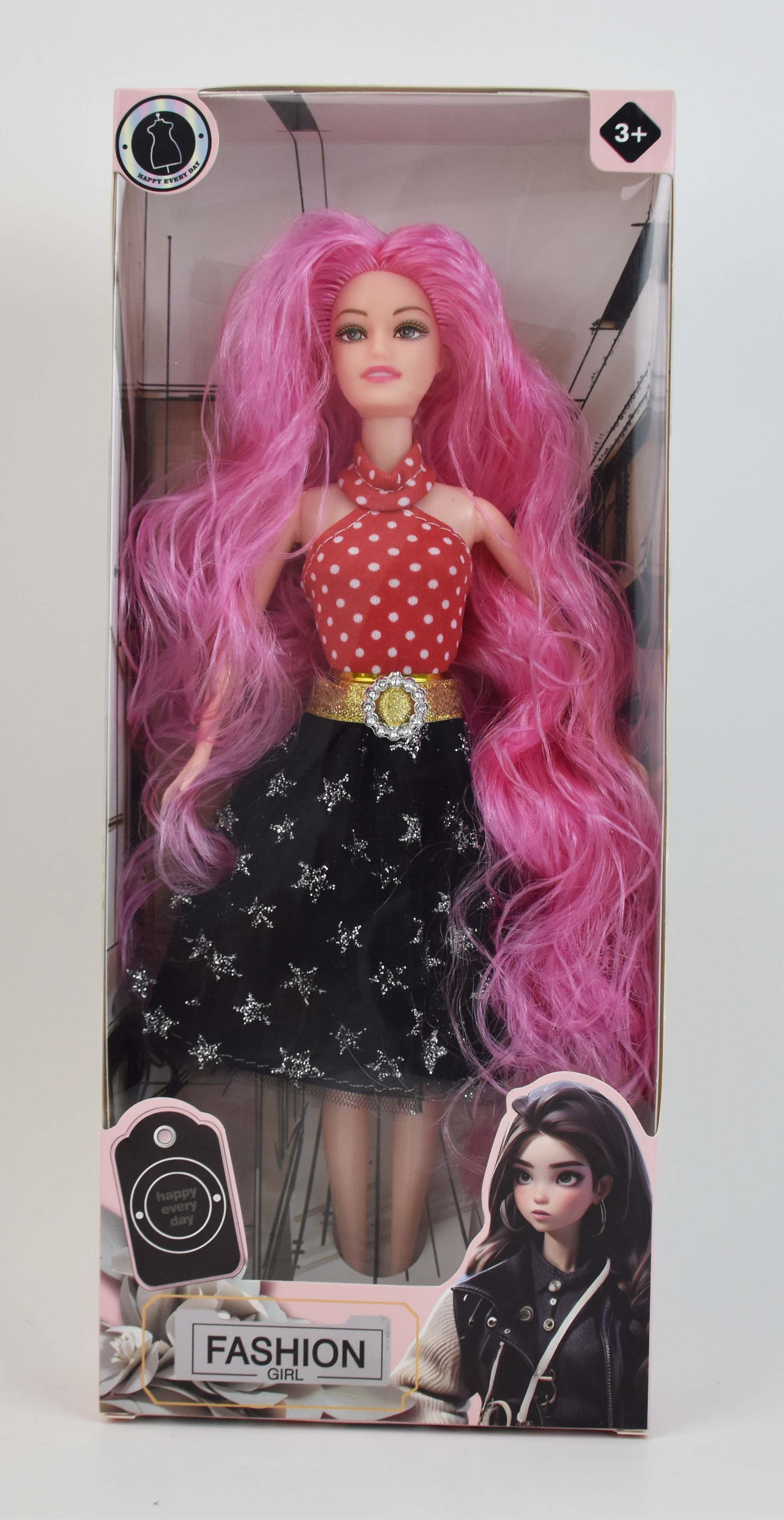 11.5-inch Fashion Barbie Doll with Wavy Hair and Articulated Limbs