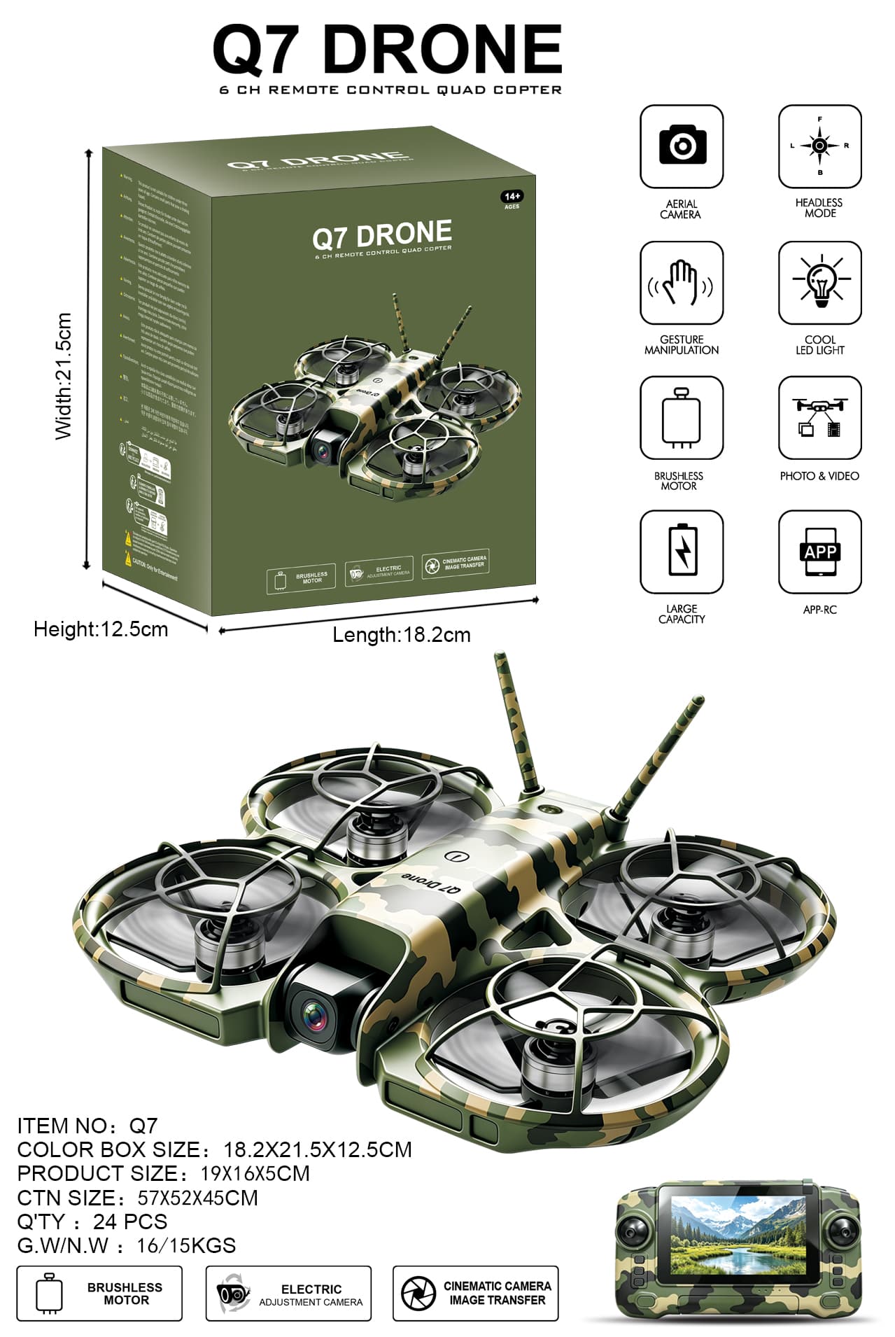2.4G Screen-Controlled Brushless Stunt Flip Drone