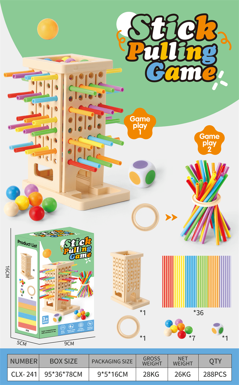 Mind-Stimulating Stick-Pulling Game - Multiplayer Interactive Wooden Stick Drawing Tabletop Toy