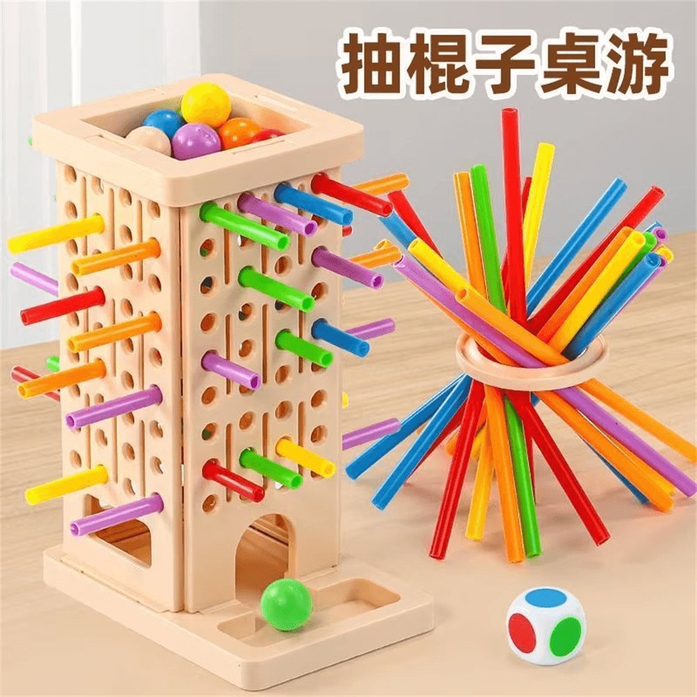 Mind-Stimulating Stick-Pulling Game - Multiplayer Interactive Wooden Stick Drawing Tabletop Toy