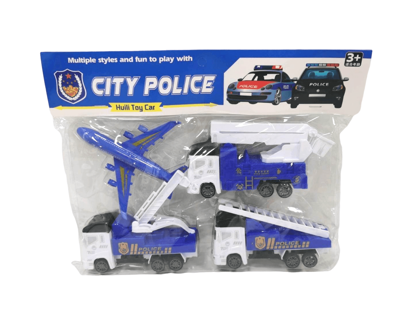 Pull Back Police Transport Set (Boys' Pretend Play Car Model Educational STEM Toy)