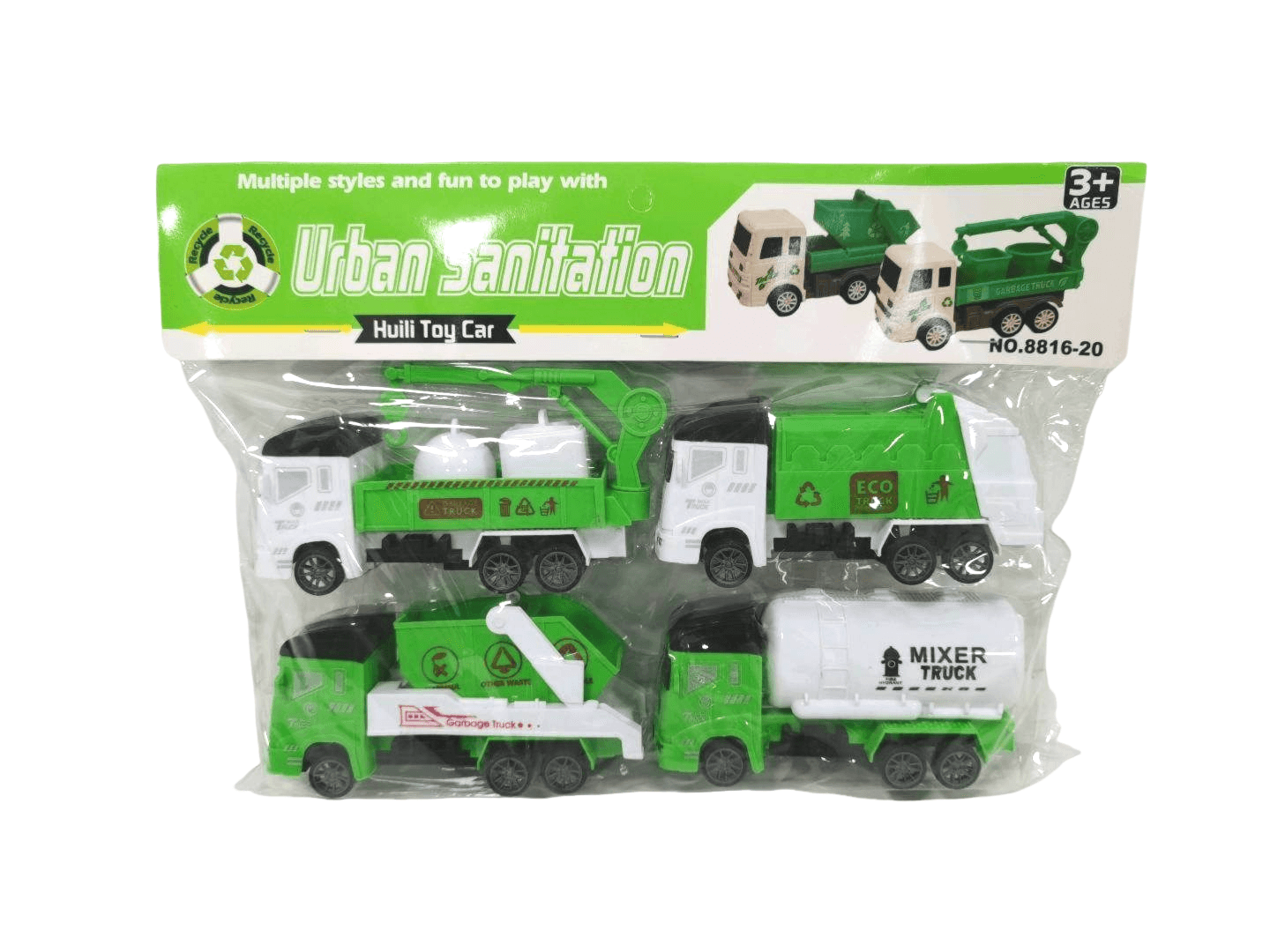 Pull-Back Garbage Truck (4 Styles) - Educational Toy Car Models for Boys' Role Play