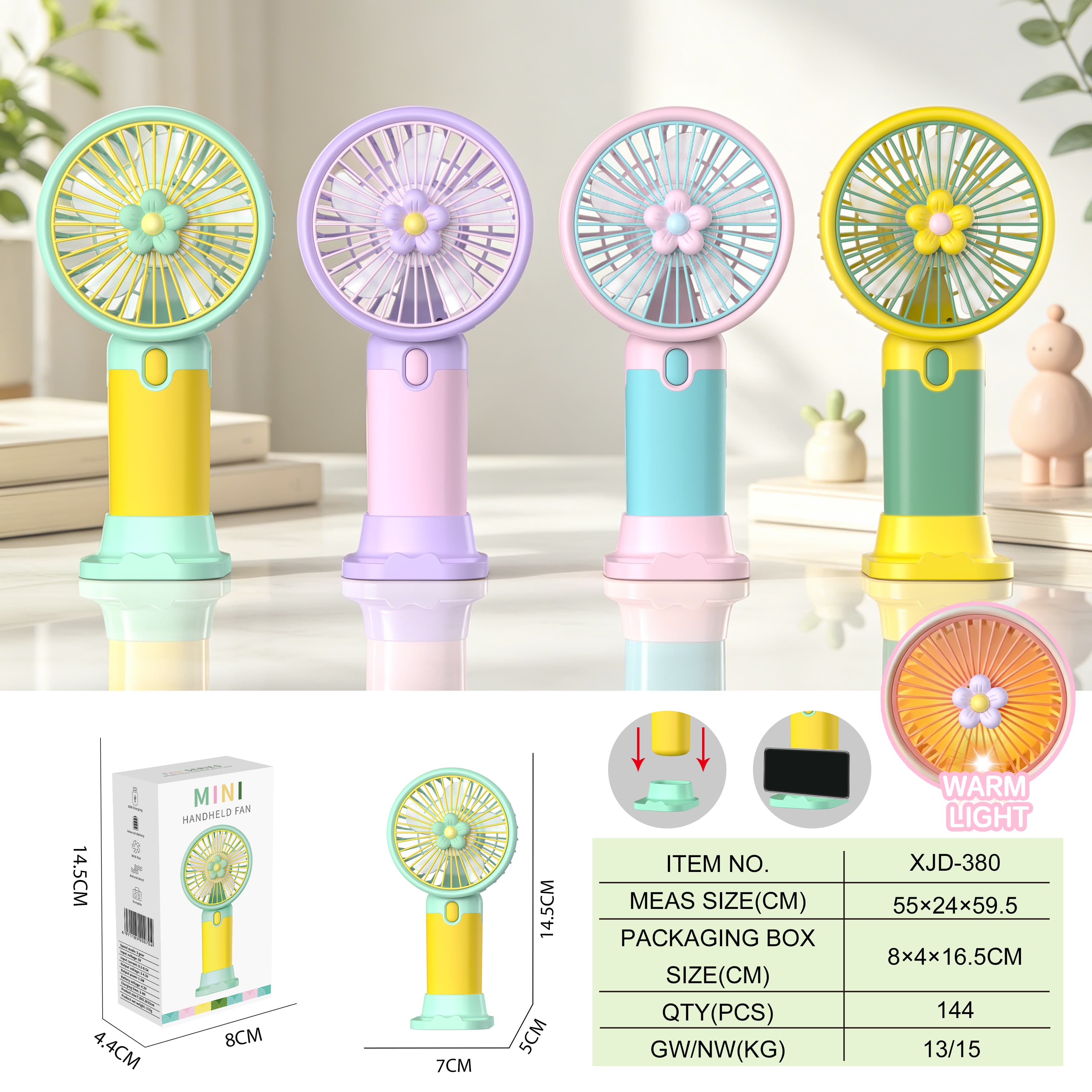 Flower Fan with Light (3 Speeds)