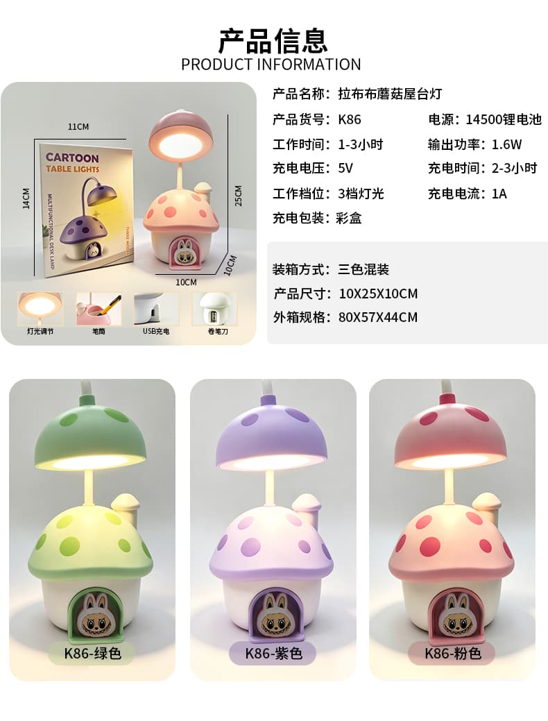 Labubu Mushroom House Lamp