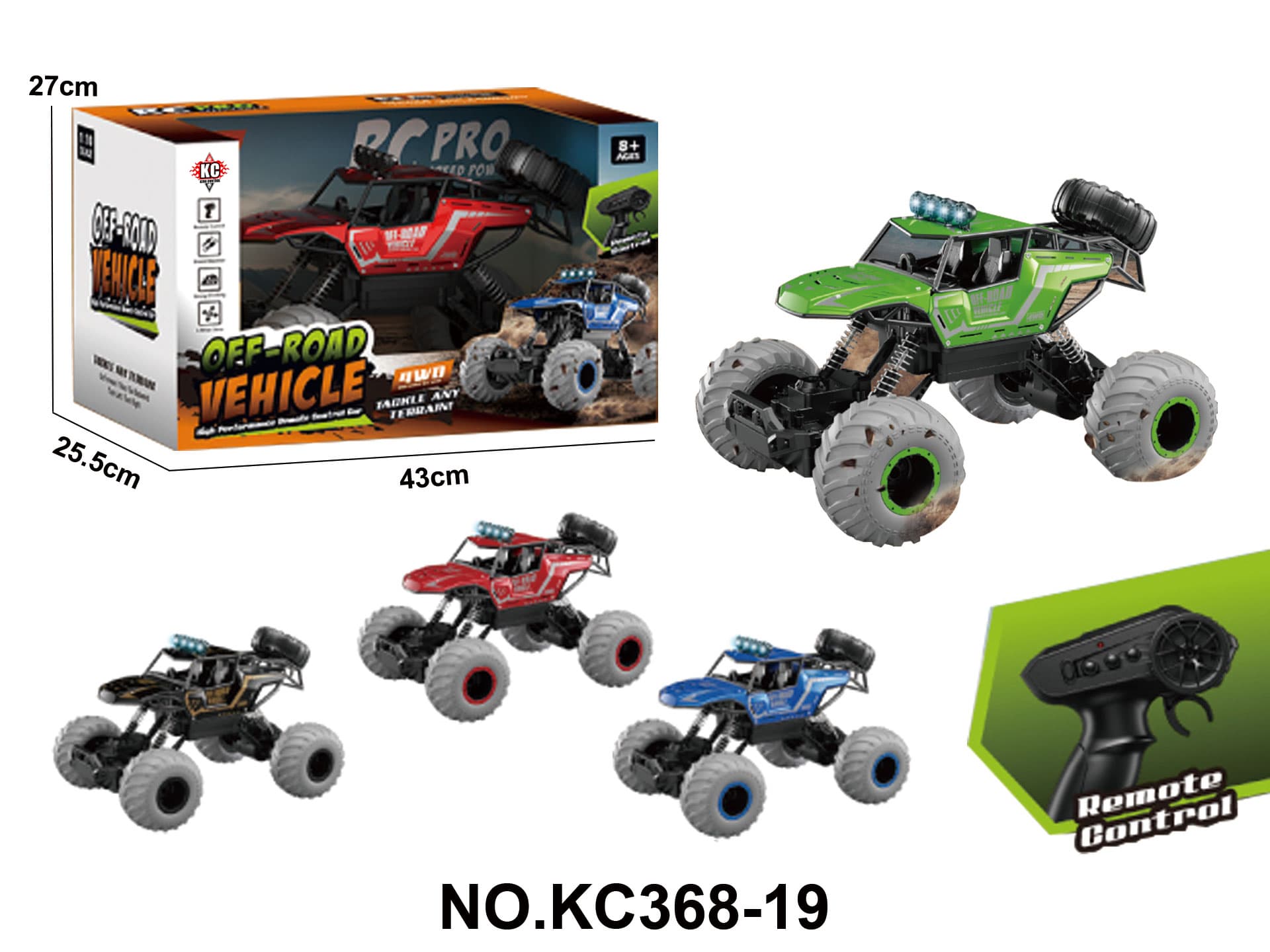 1:10 Scale All-Terrain Aluminum Alloy Off-Road Climbing Car (Handheld Remote Control)
