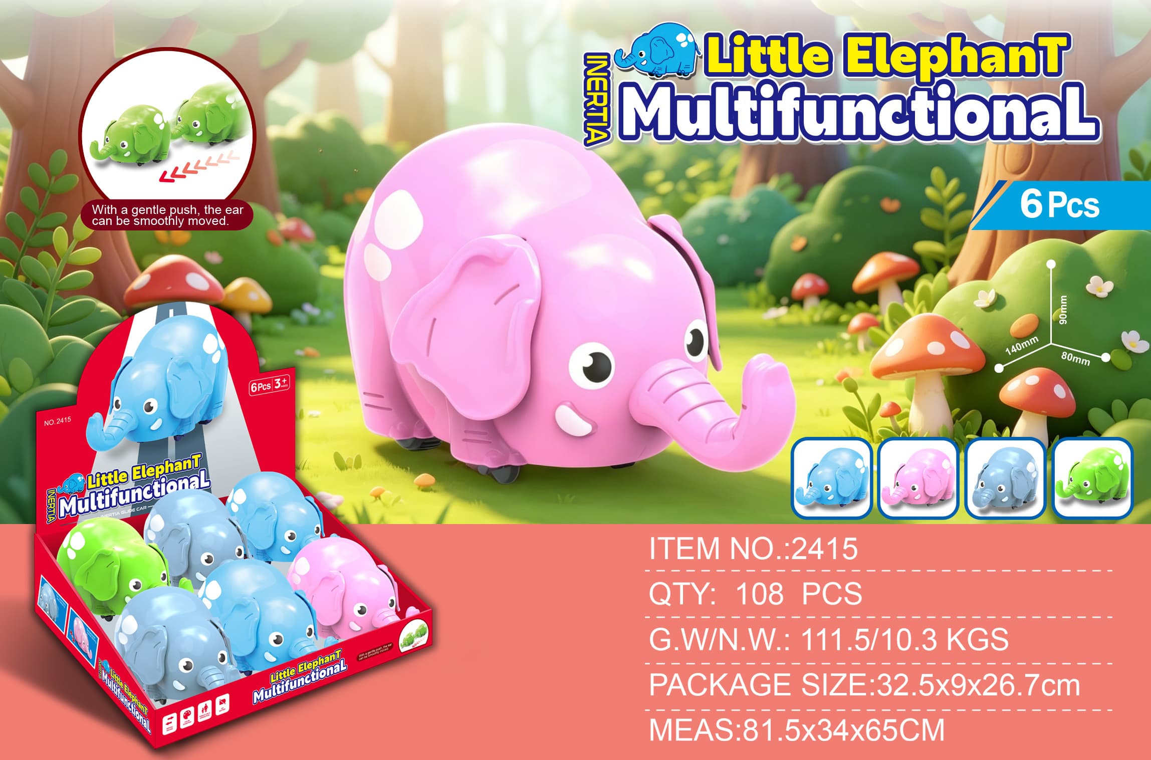 Dual Inertia Wobble-Eared Elephant