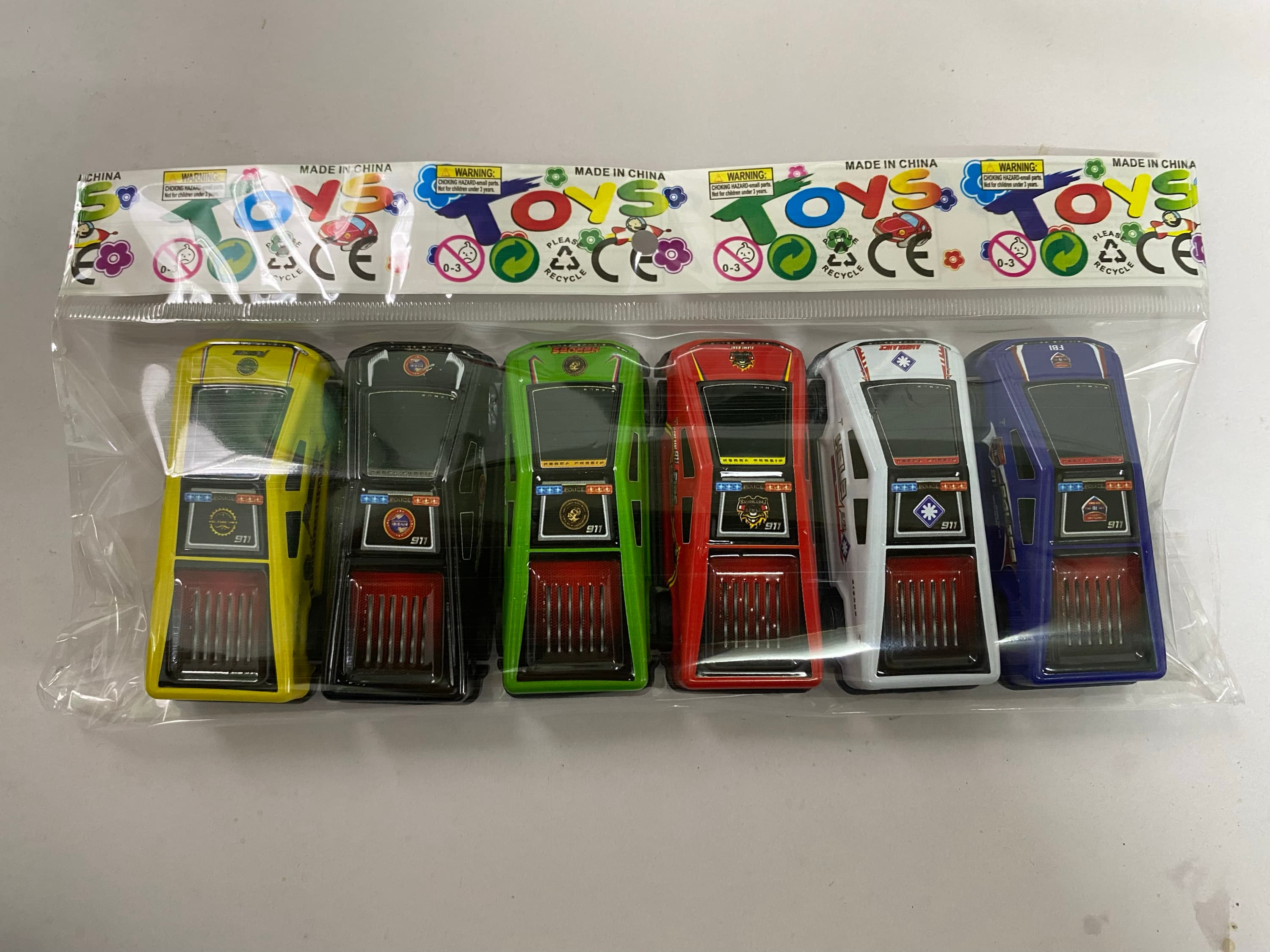 7.5 Metal 6-Pack Pull-Back Cars