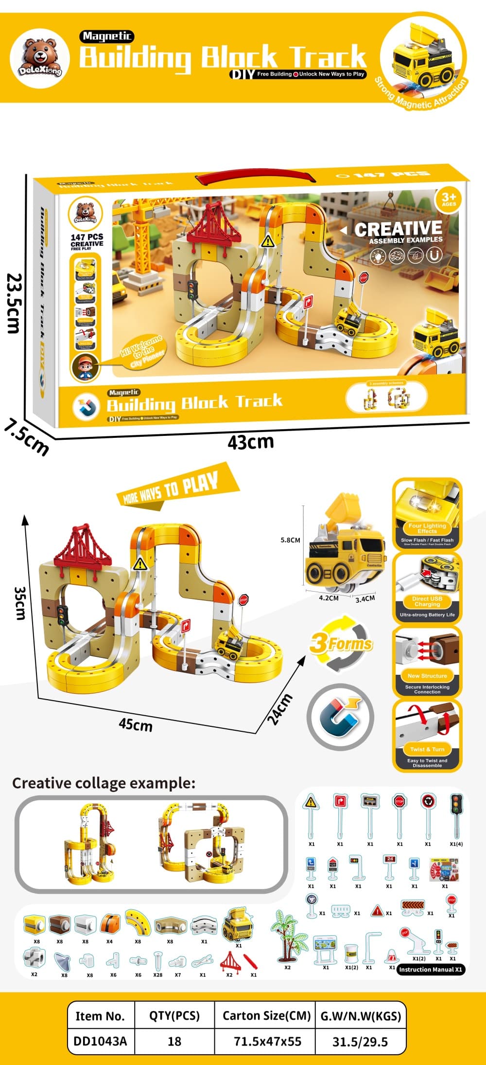 Magnetic Building Block Track Car (Pioneer Explorer) 147 PCS