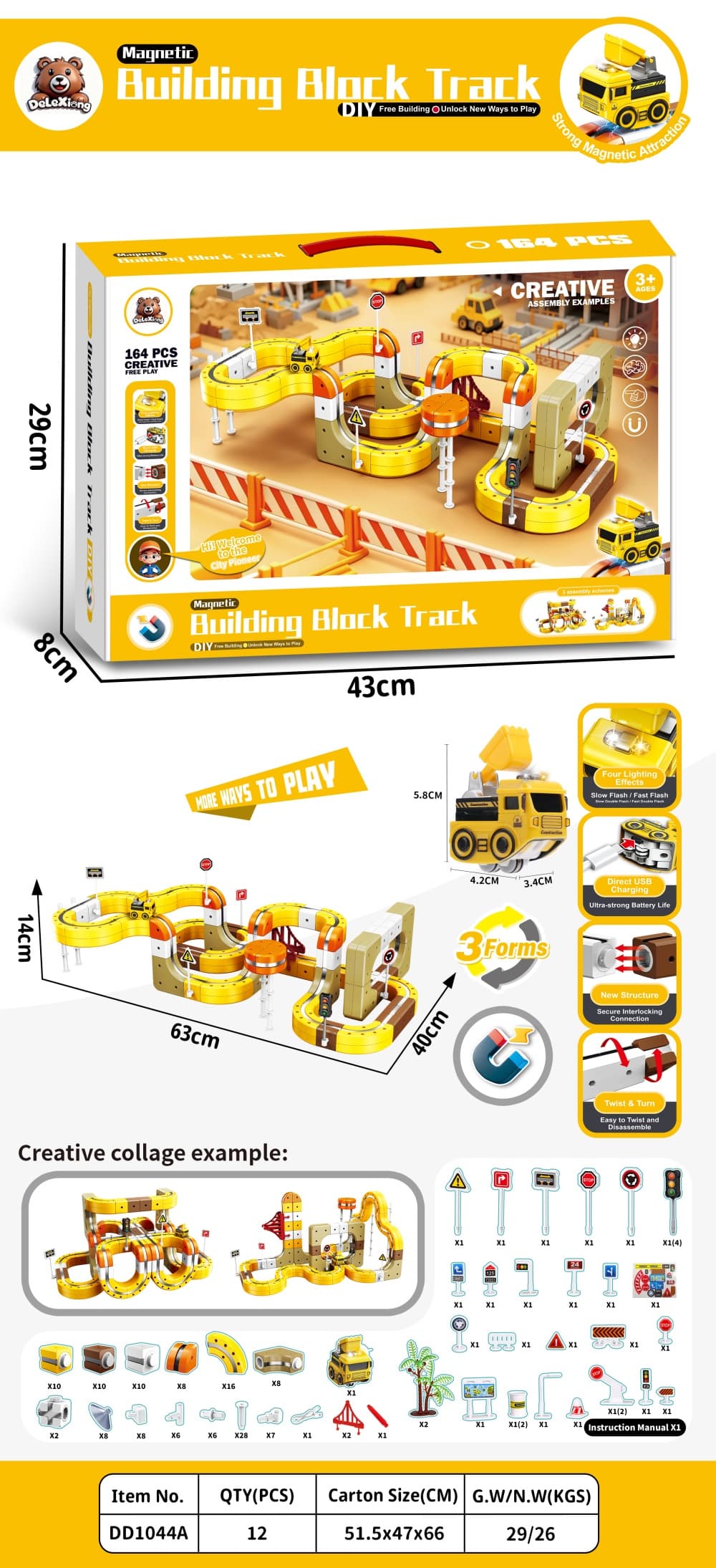 Magnetic Building Block Train (Pioneer Explorer) 164 PCS