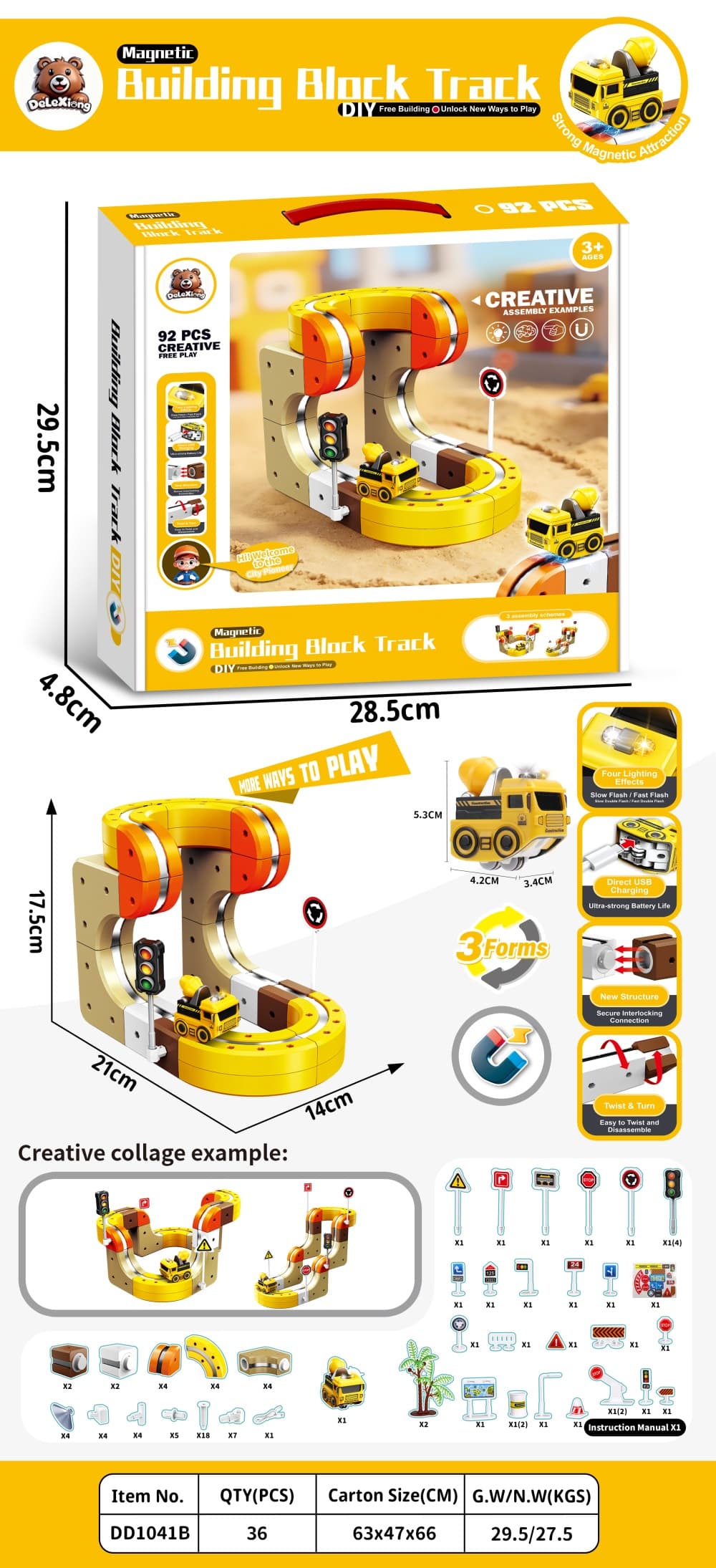 Magnetic Building Block Train (Pioneer Explorer) 92 PCS